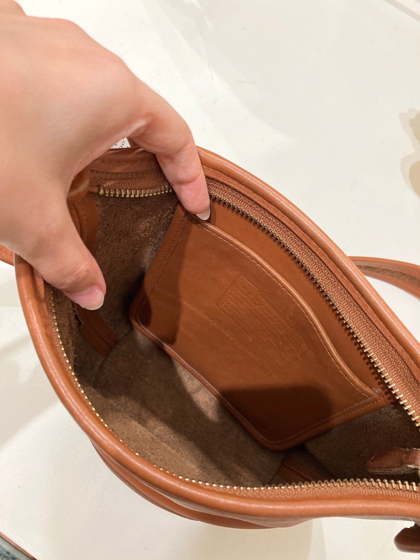 Vintage COACH Brown Leather Bucket Duffle Crossbody