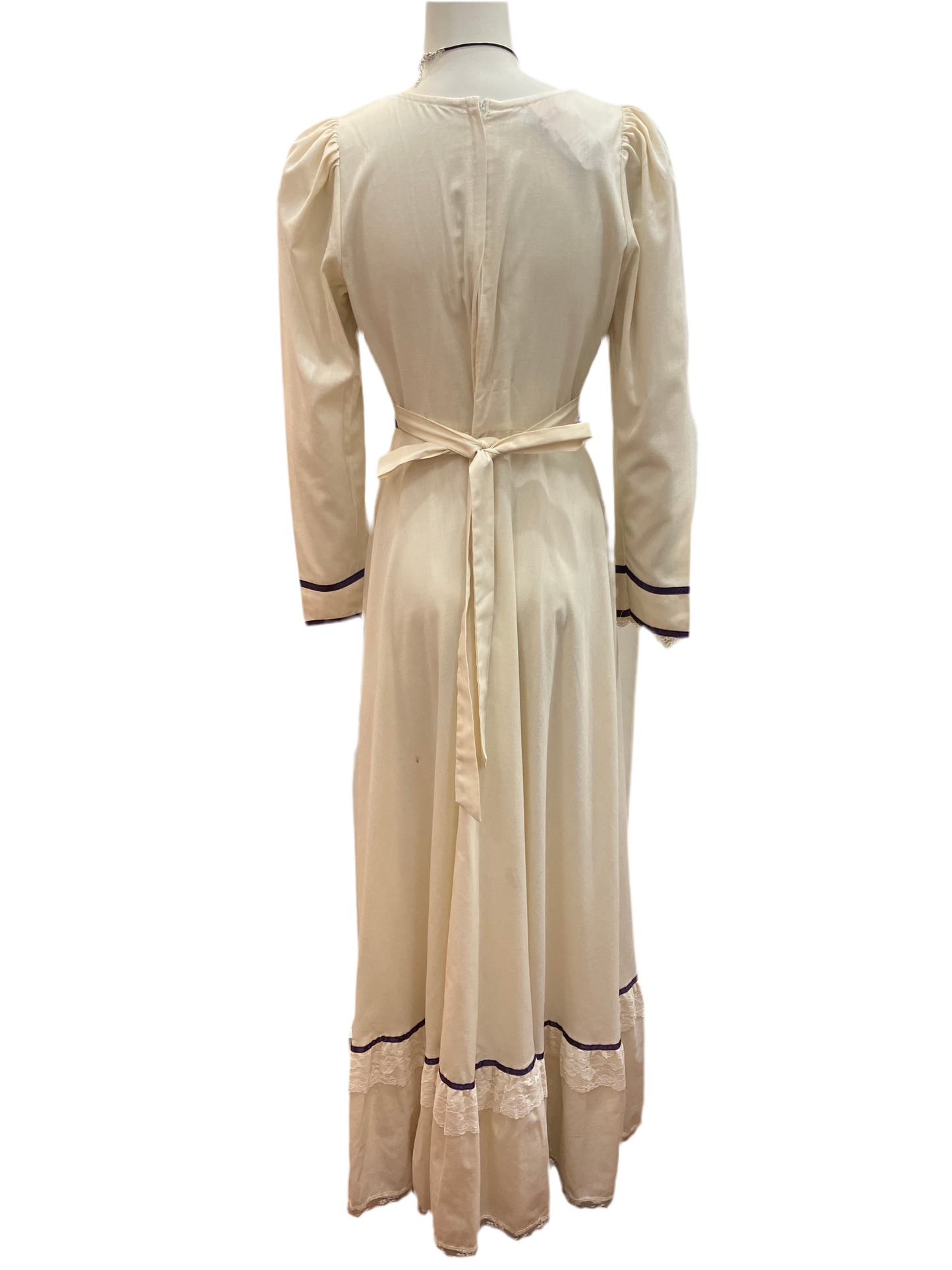 Vintage 1970s Gunne Sax Muslin and Black Velvet Renaissance Style