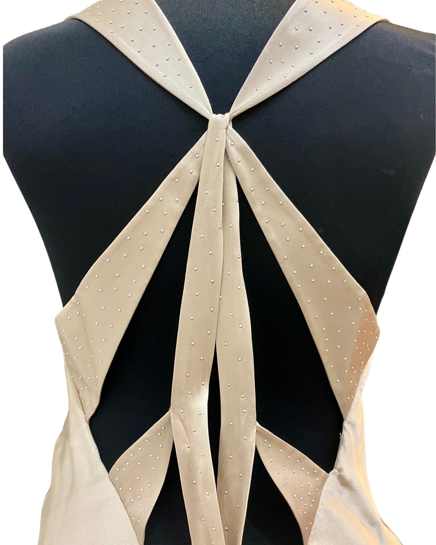 Designer BCBG MAZRIA RUNWAY Tan Silk Dress