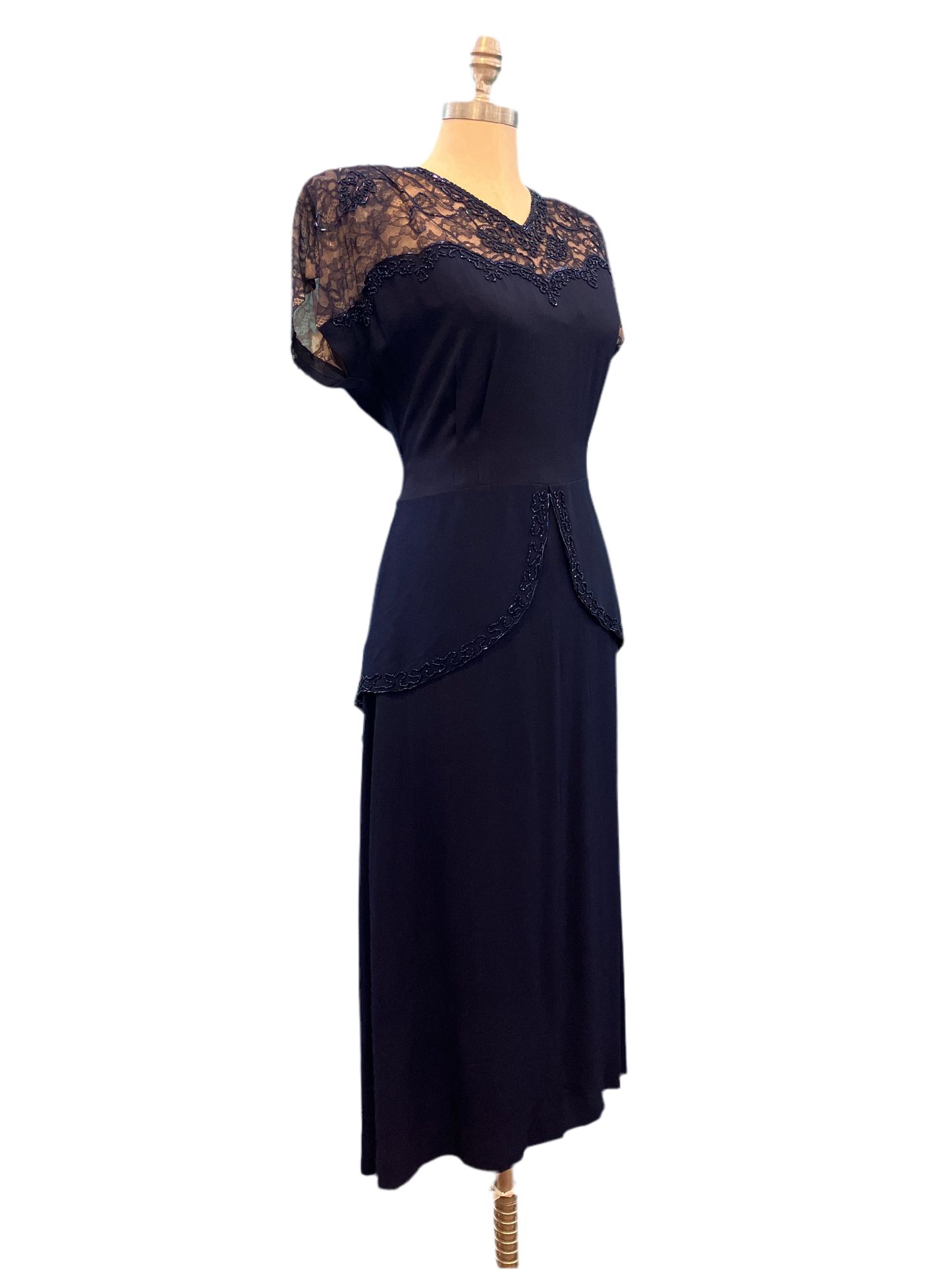 Vintage 1950’s Blue Beaded Dress