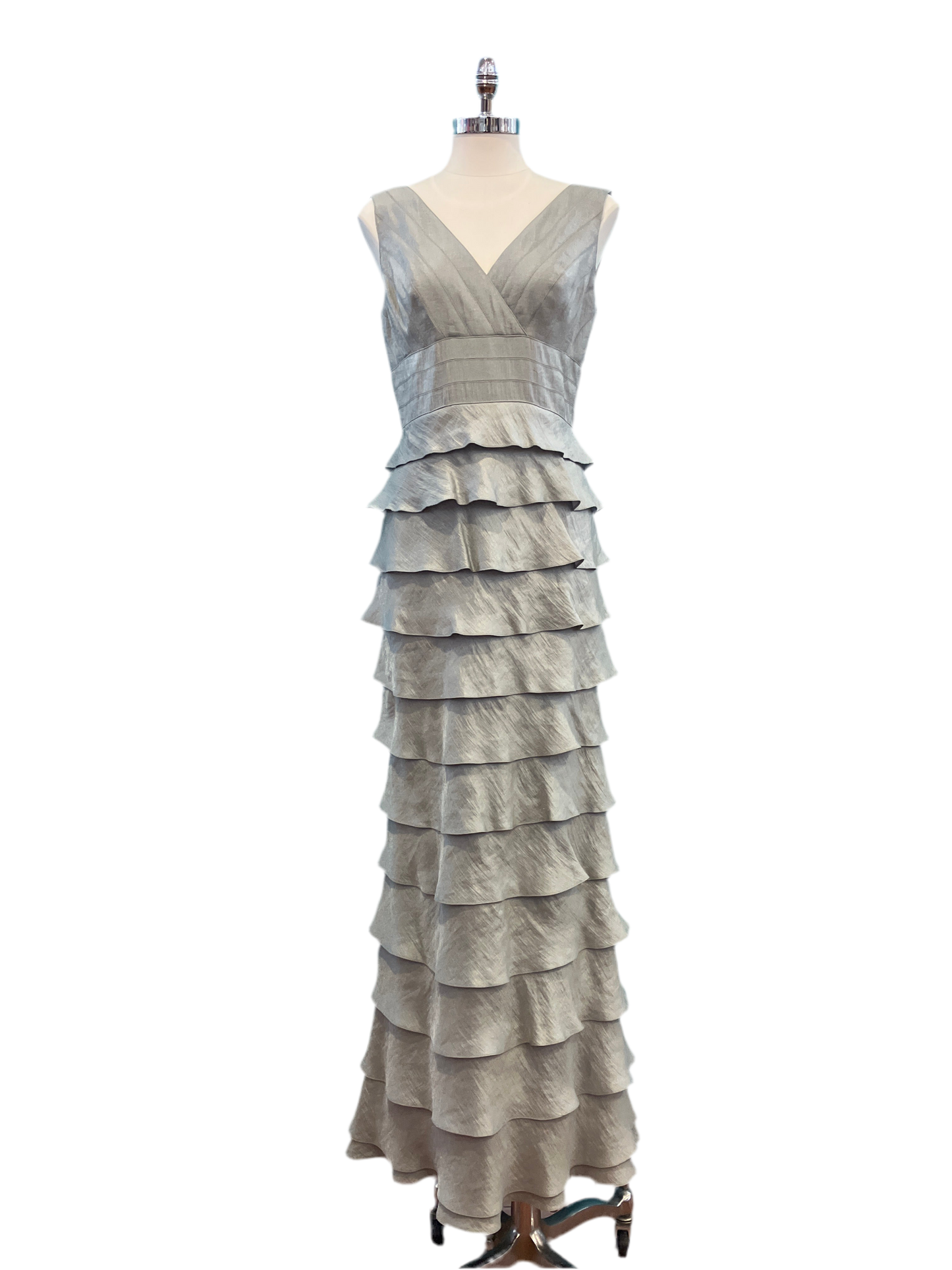 Adrianna Papell Silver Gown with Jacket