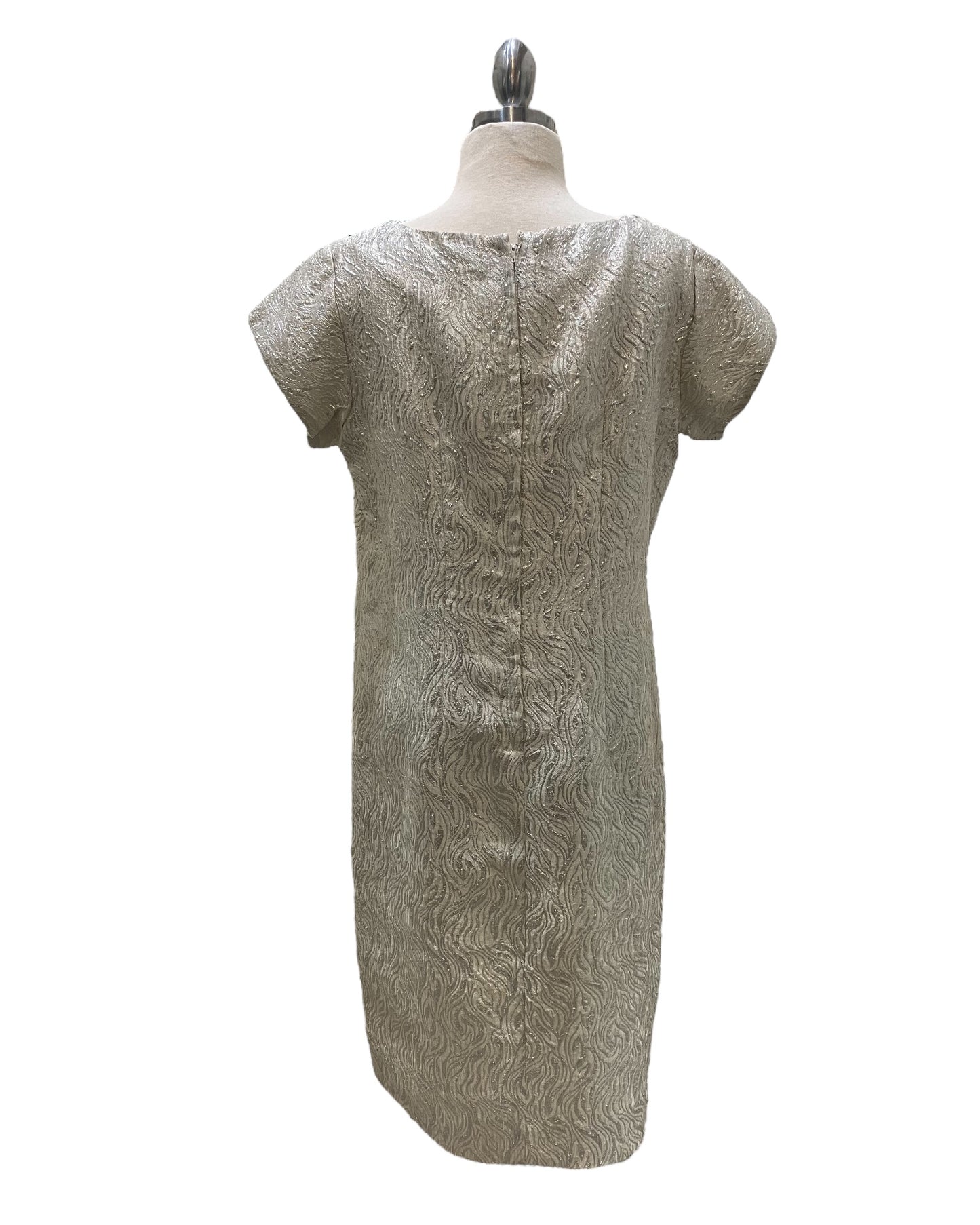 Vintage 1960s Handmade Silver Pattern Dress