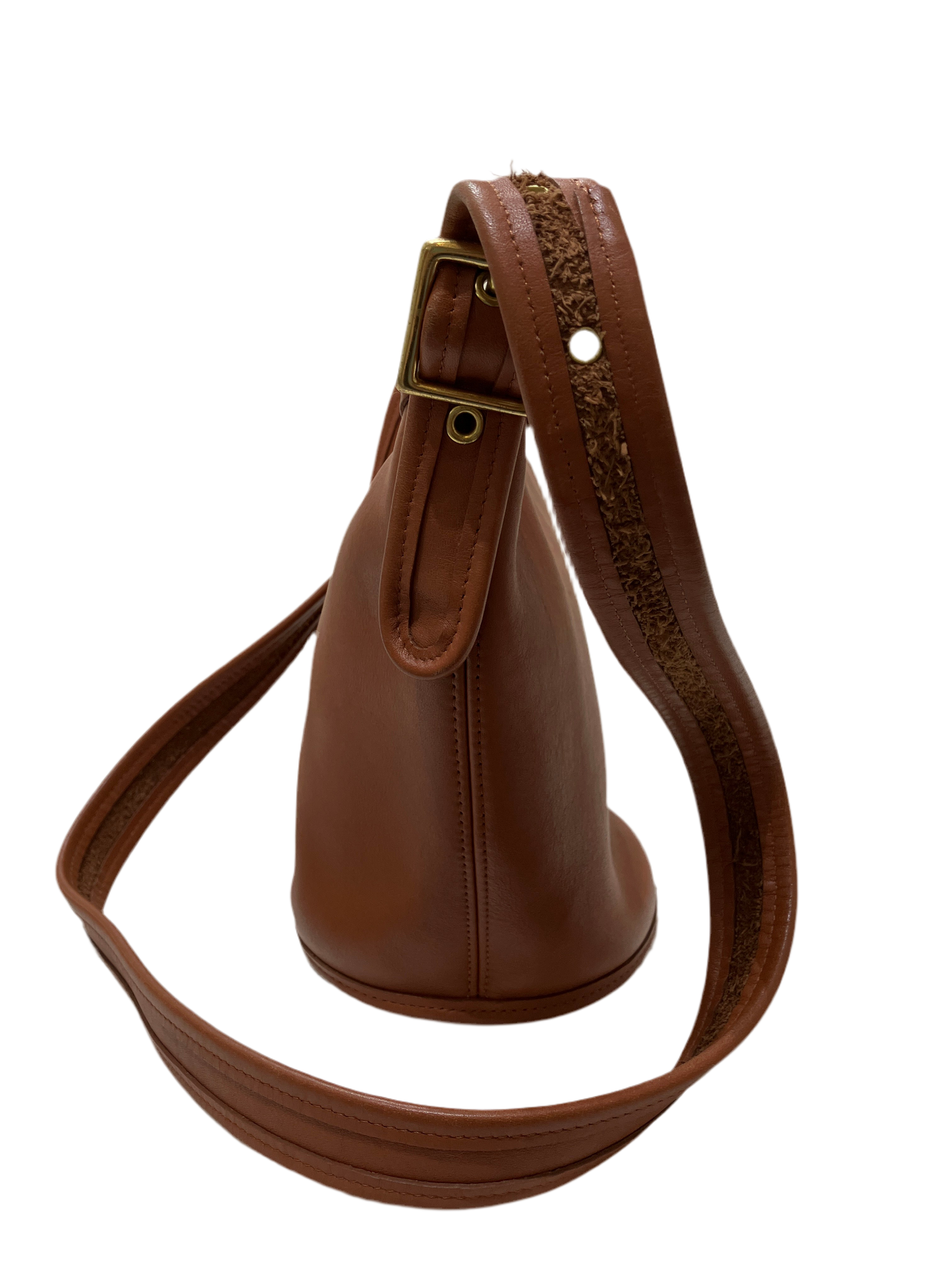 Vintage COACH Brown Leather Bucket Duffle Crossbody