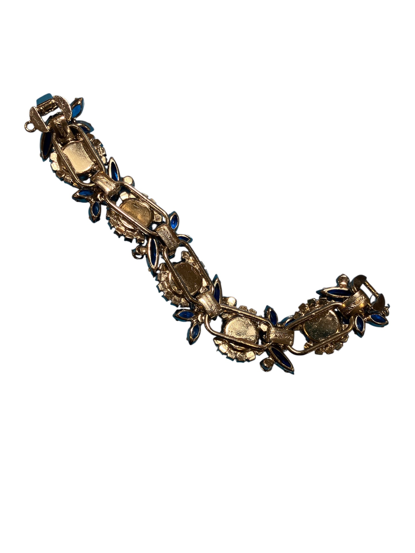 Vintage Juliana Chunky Blue Green Iridescent Rhinestone Bracelet