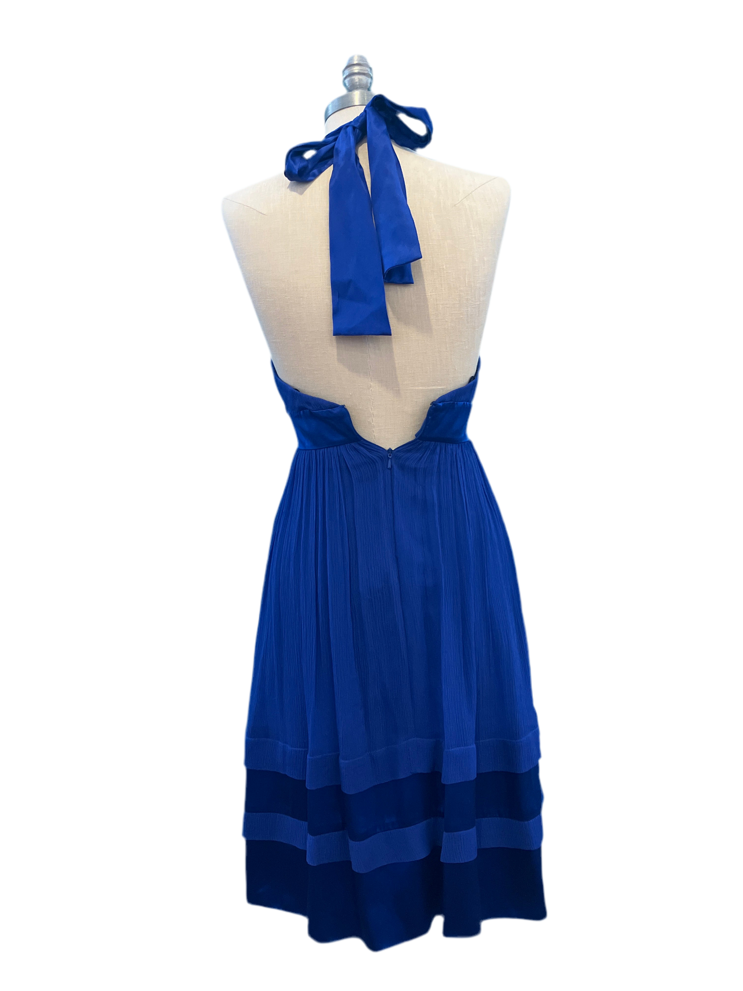 Vintage Maggy London Blue Silk Dress