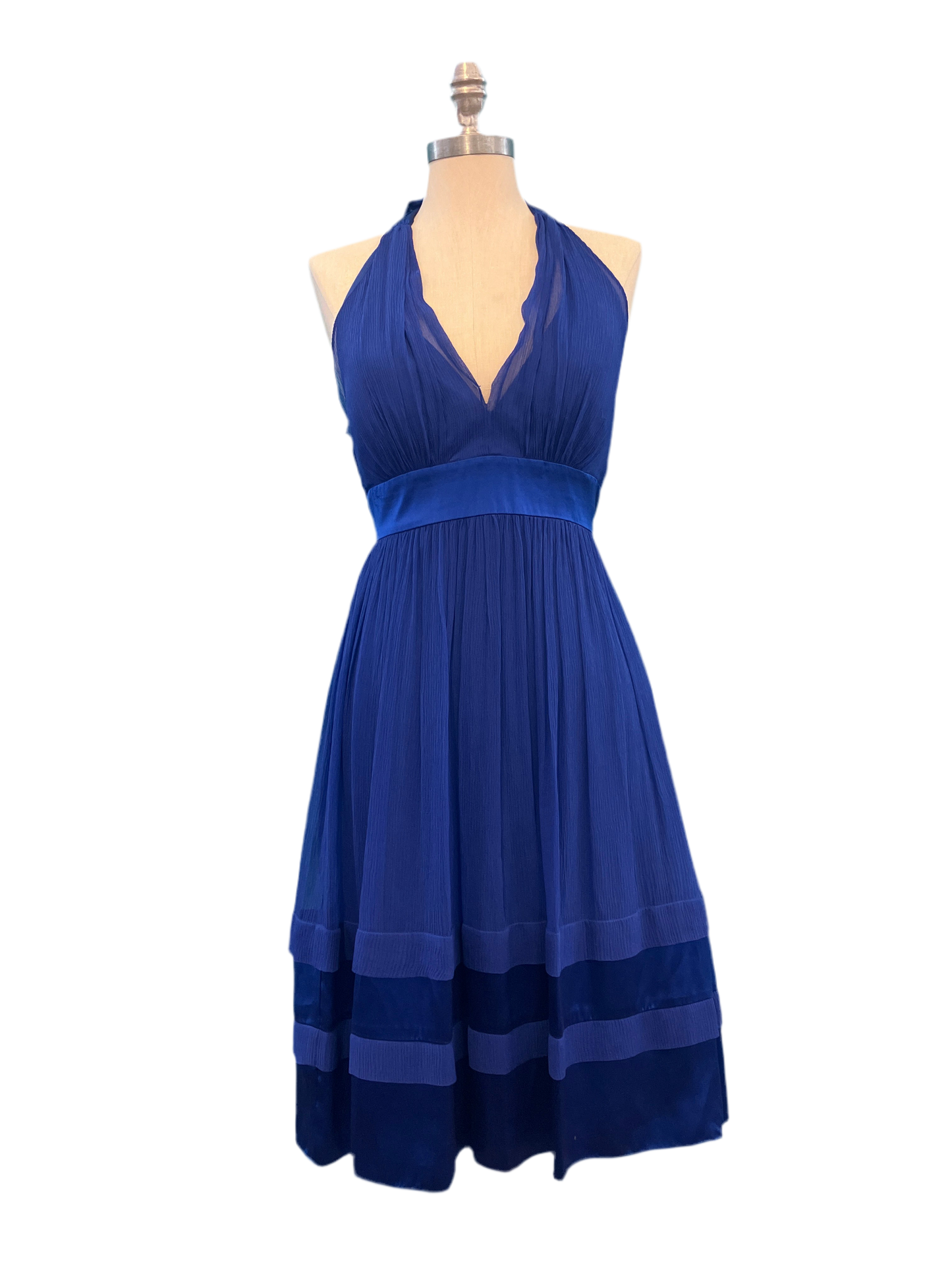 Vintage Maggy London Blue Silk Dress