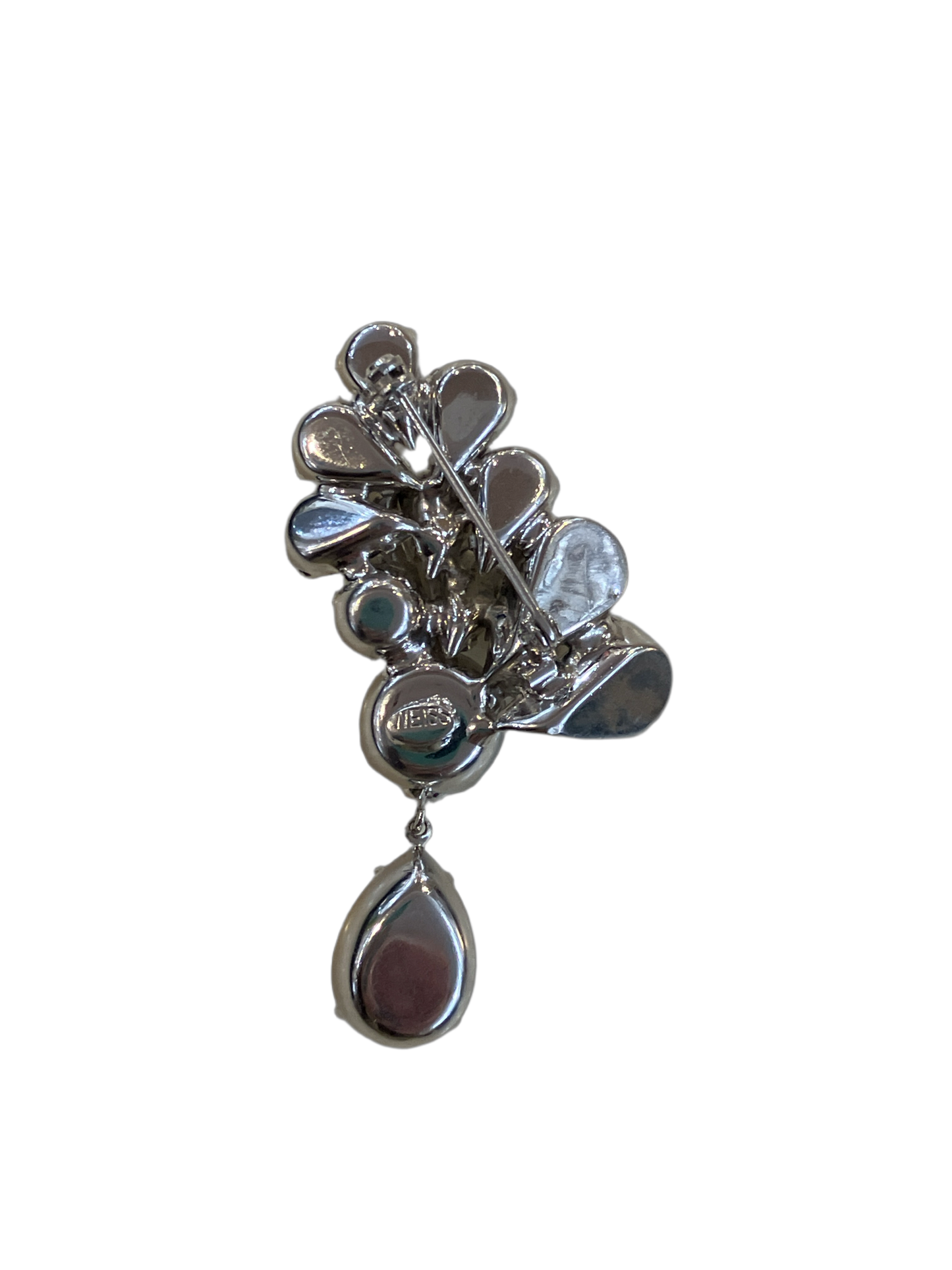 Vintage WEISS Rhinestone Pin with Large Drop Stone