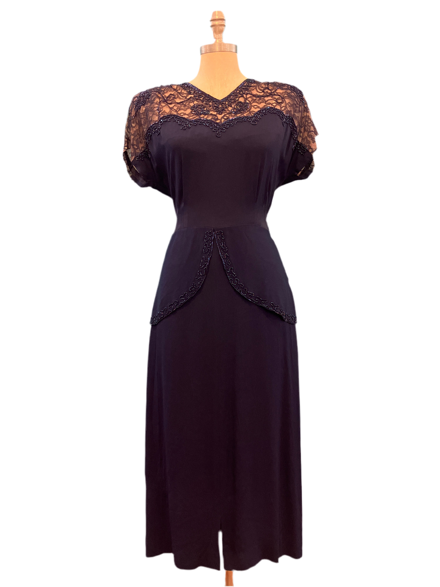 Vintage 1950’s Blue Beaded Dress
