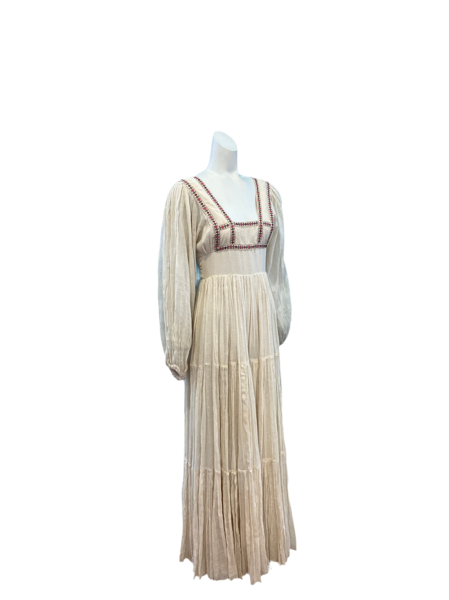 Vintage Gunne Sax w/ Original Tags Ecru & Floral Trim