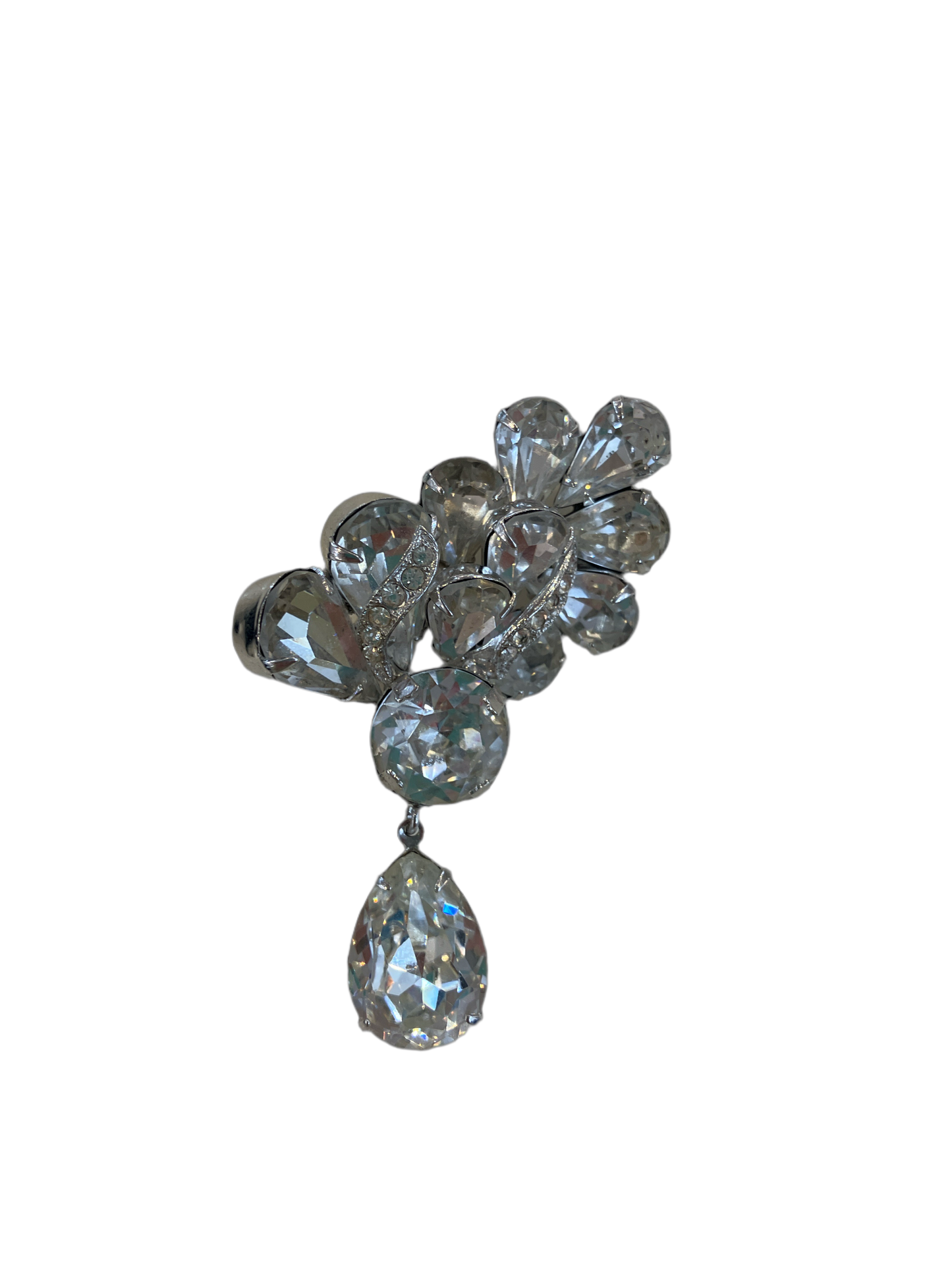 Vintage WEISS Rhinestone Pin with Large Drop Stone