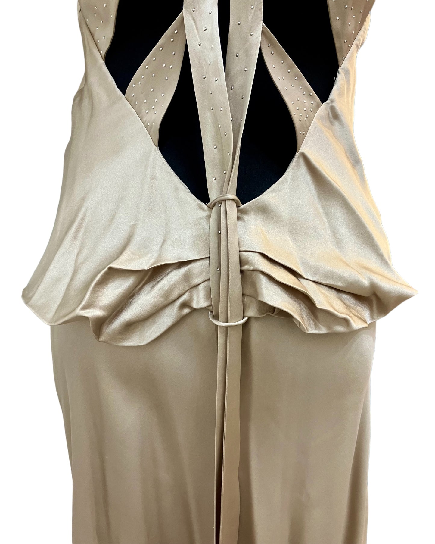 Designer BCBG MAZRIA RUNWAY Tan Silk Dress