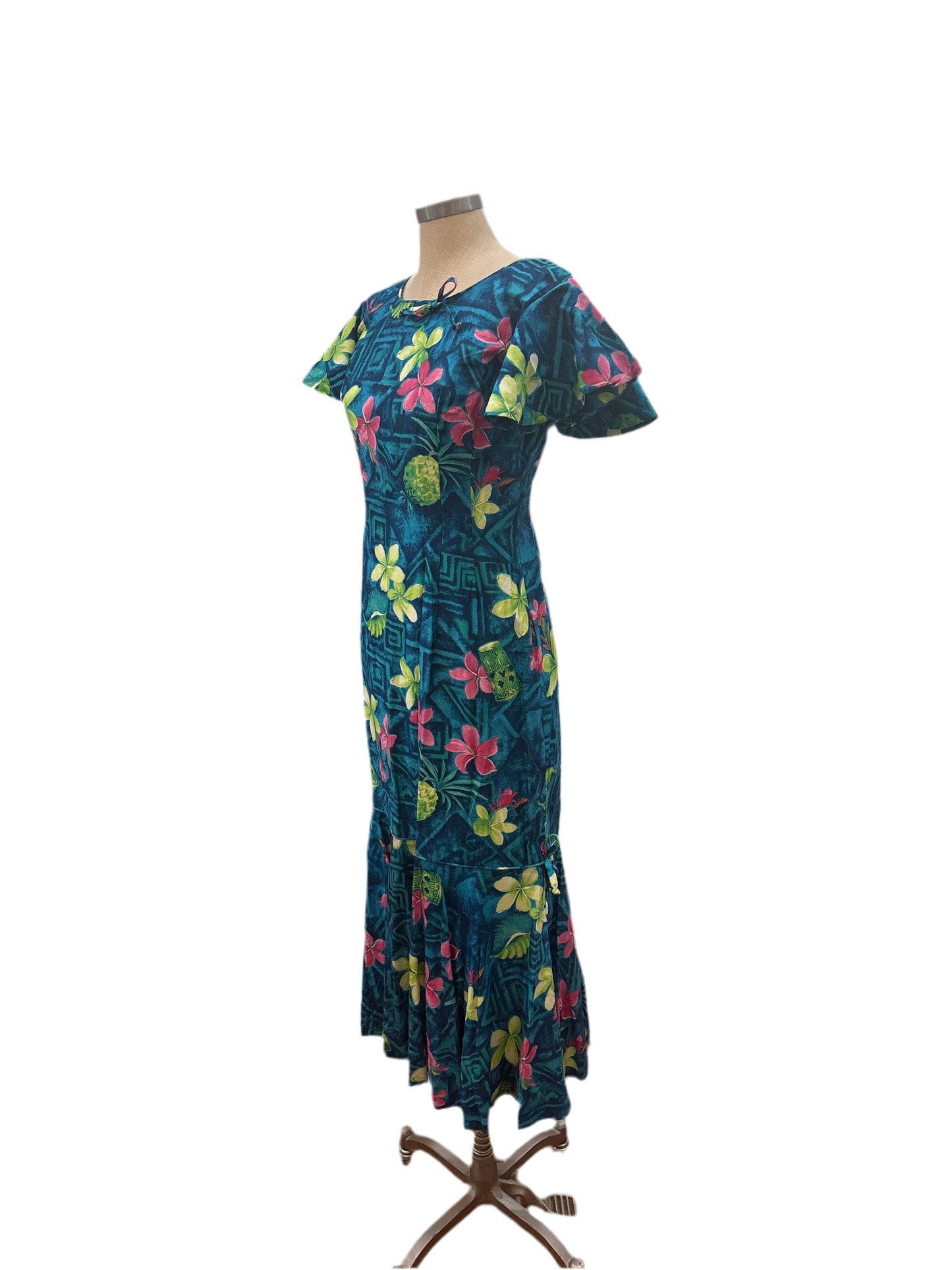 Vintage Handmade Hawaiian Print Cotton Dress