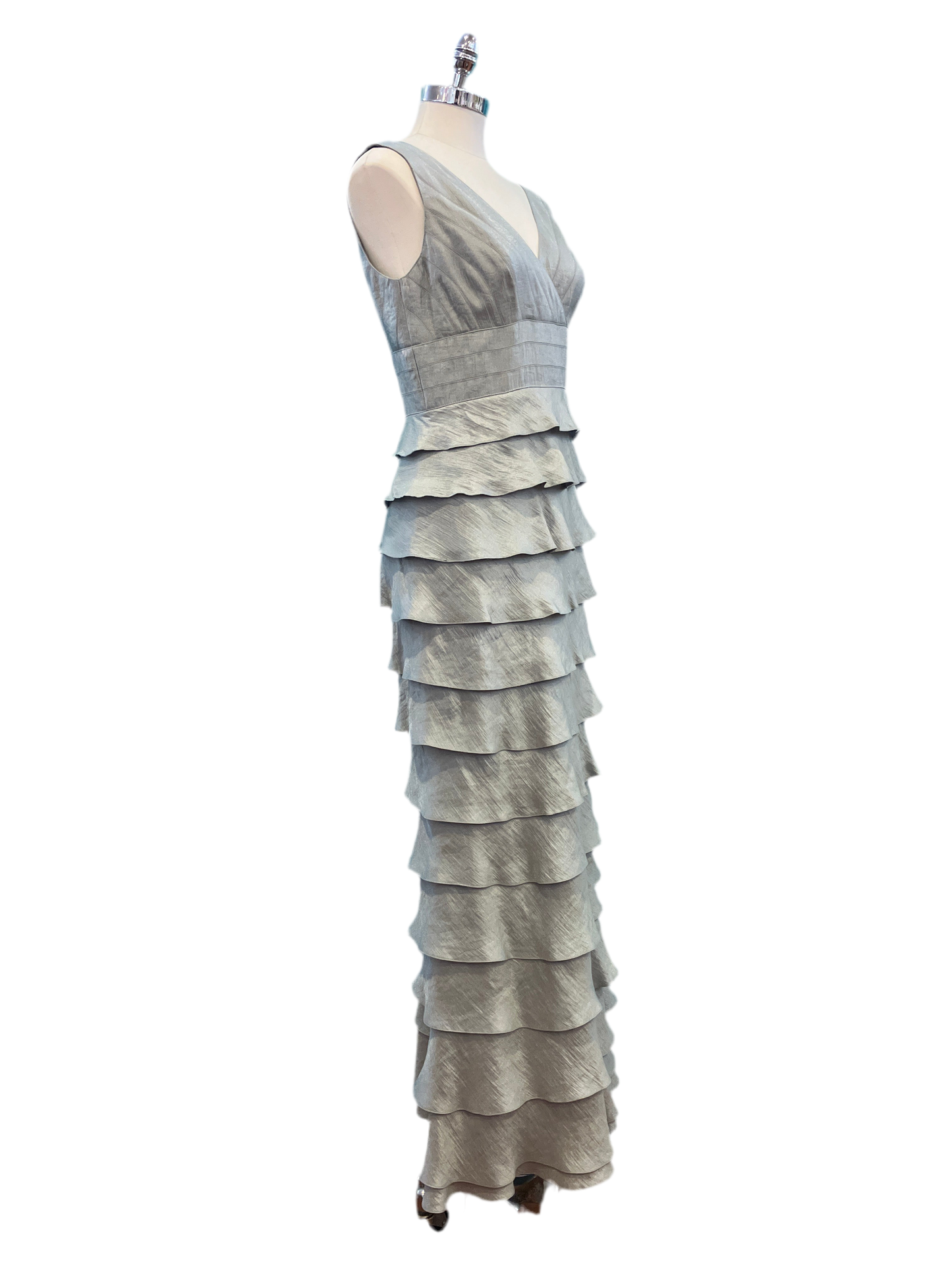 Adrianna Papell Silver Gown with Jacket