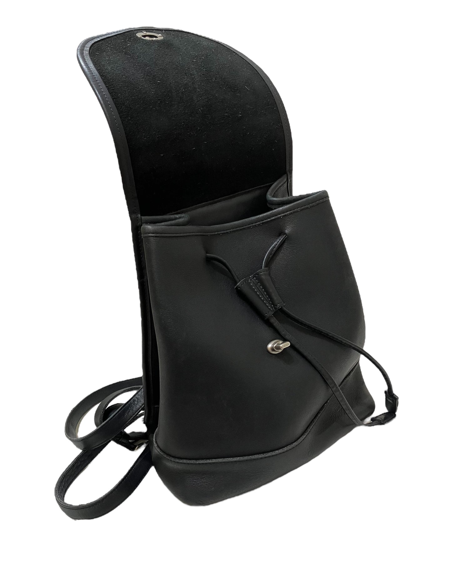 Vintage Coach Black Leather Backpack