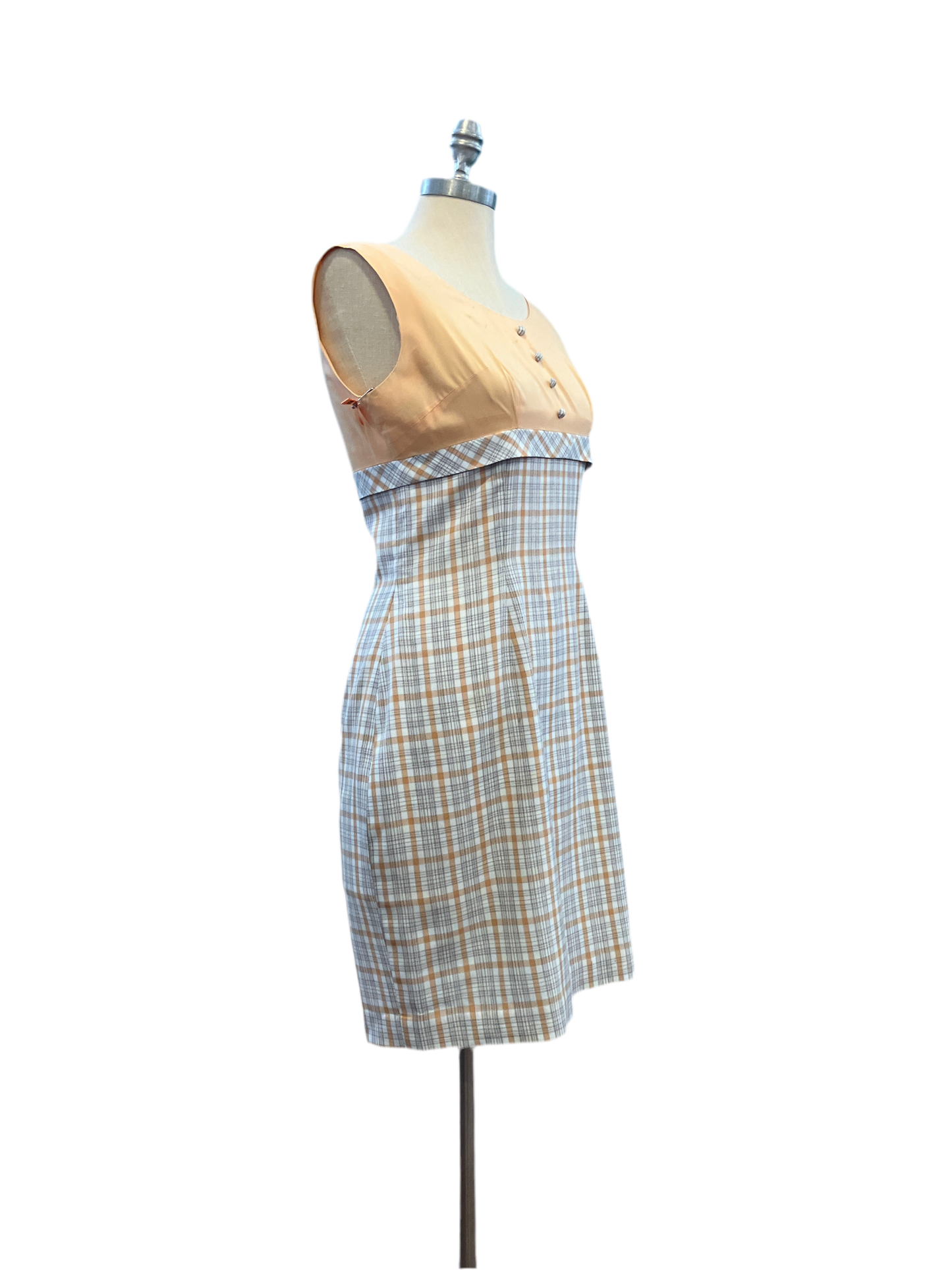 Vintage Handmade 1950’s/1960’s Orange Plaid Mini Dress