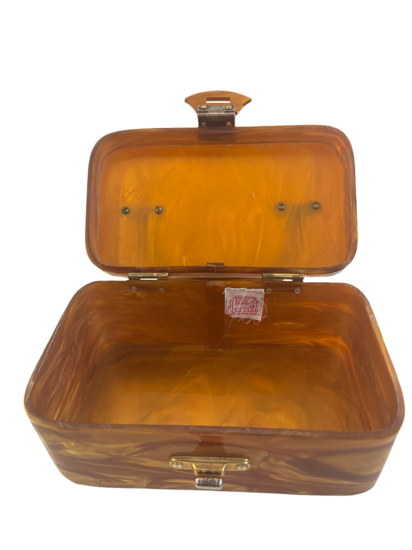 1950s Caramel Marbled Lucite Bag