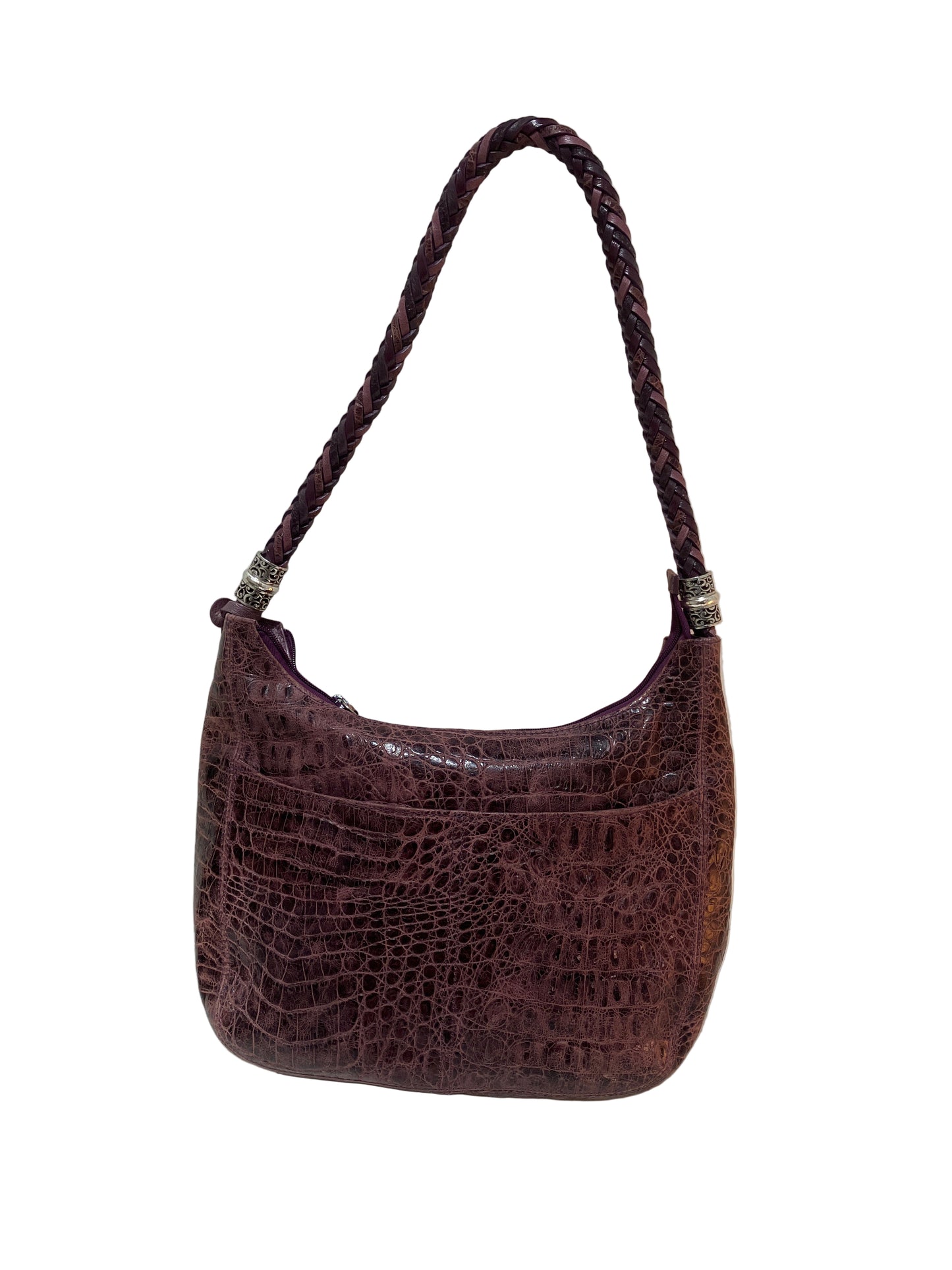 Vintage Brighton Purple Croc Embossed Leather Bag