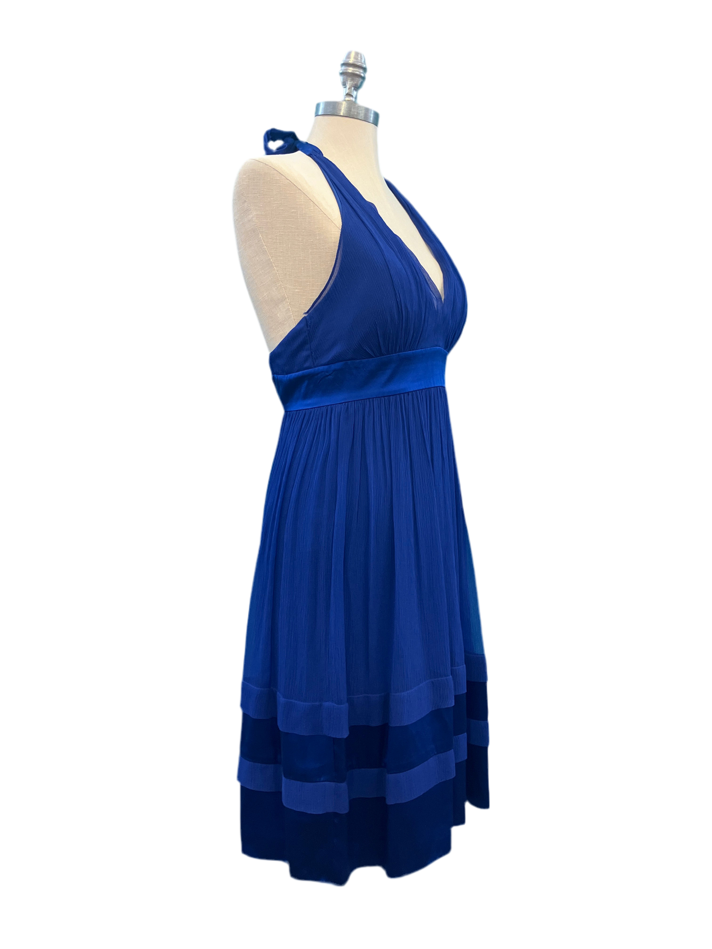 Vintage Maggy London Blue Silk Dress