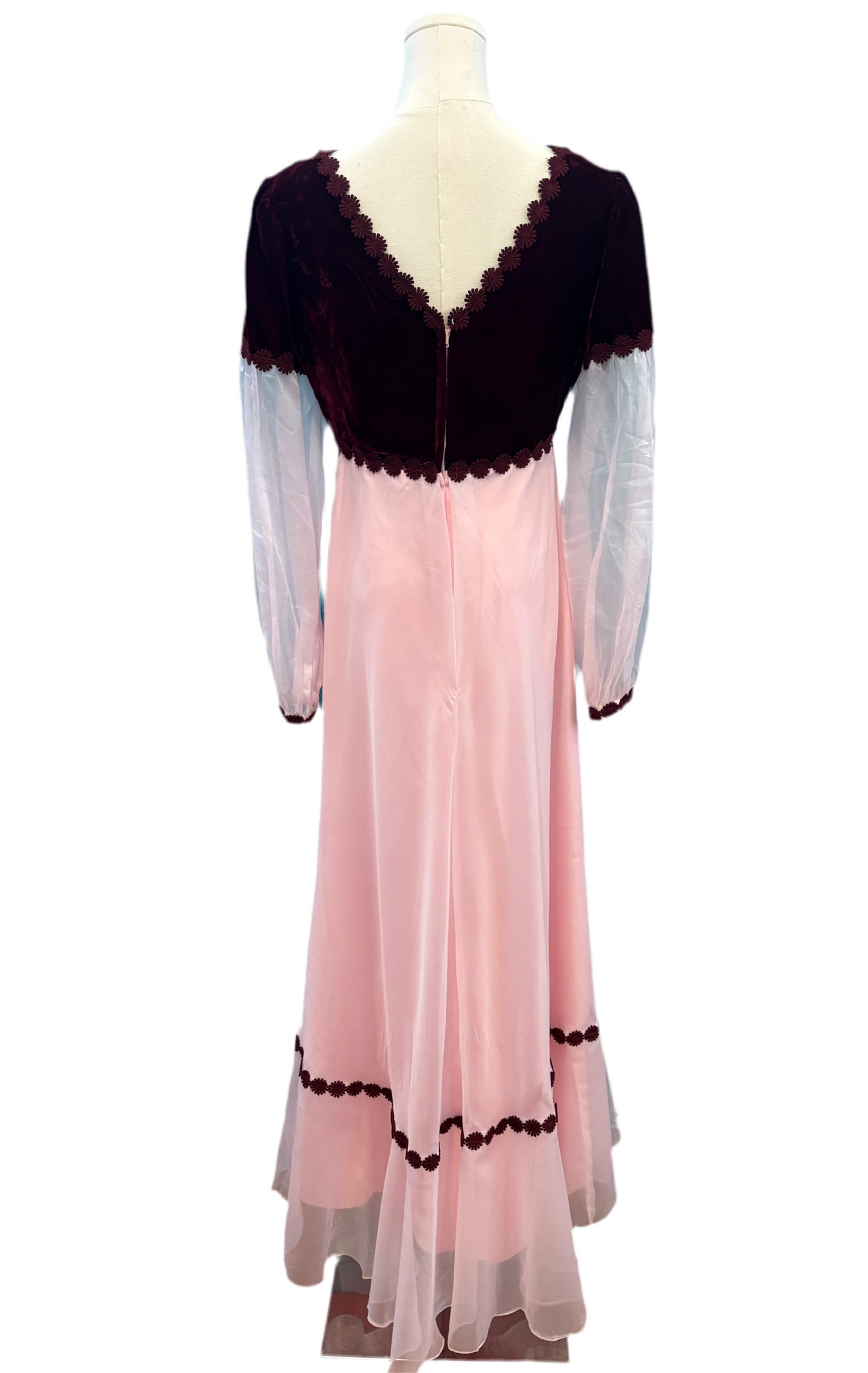 1960s Vintage Union Made Dress with Floral Trim