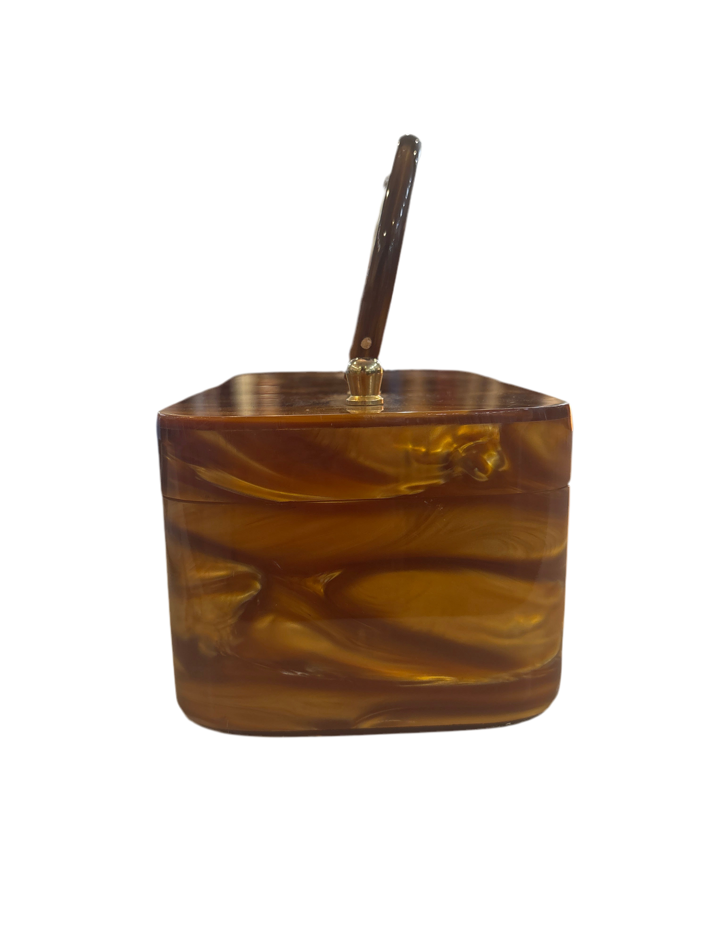 1950s Caramel Marbled Lucite Bag