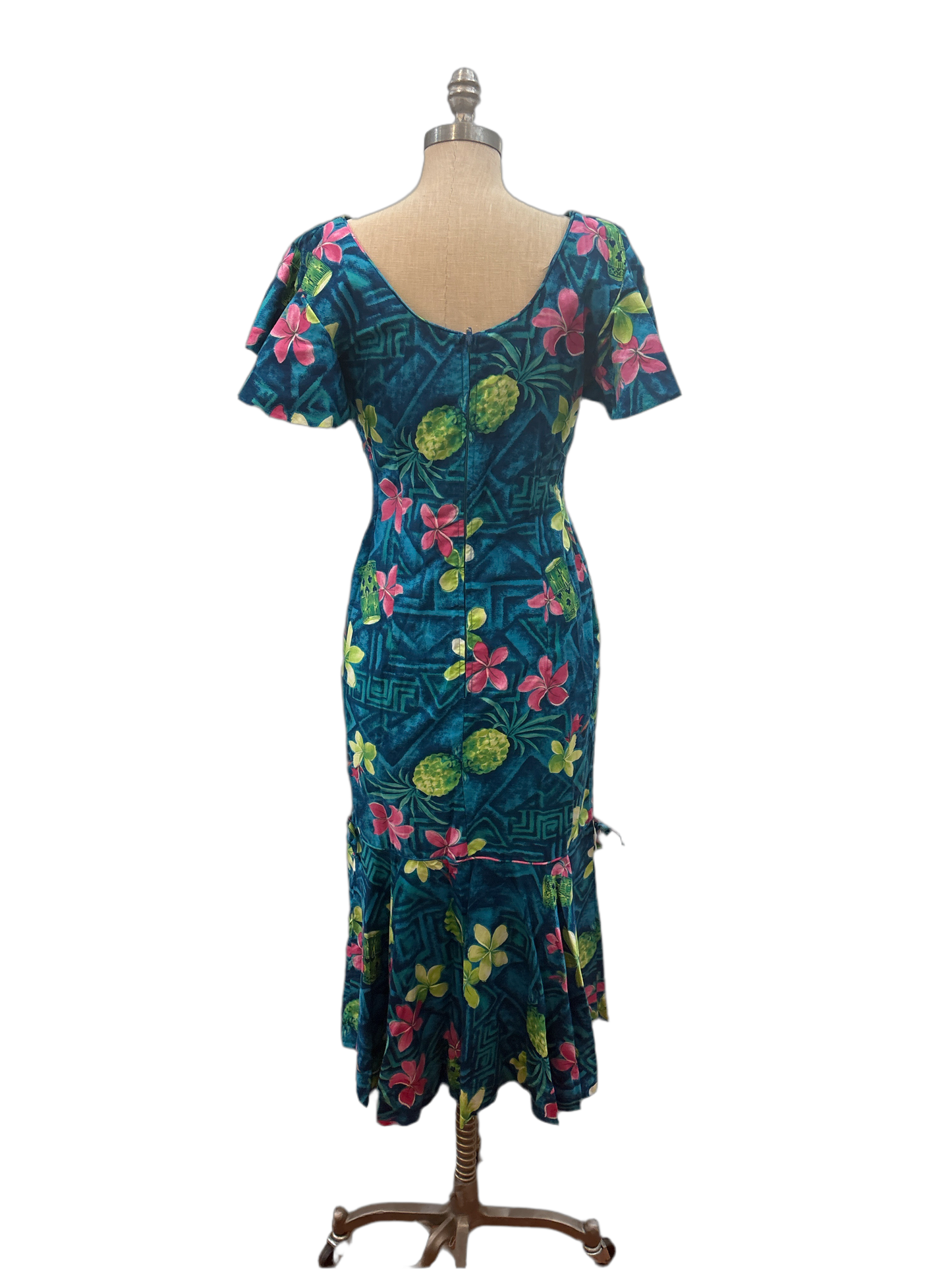 Vintage Handmade Hawaiian Print Cotton Dress
