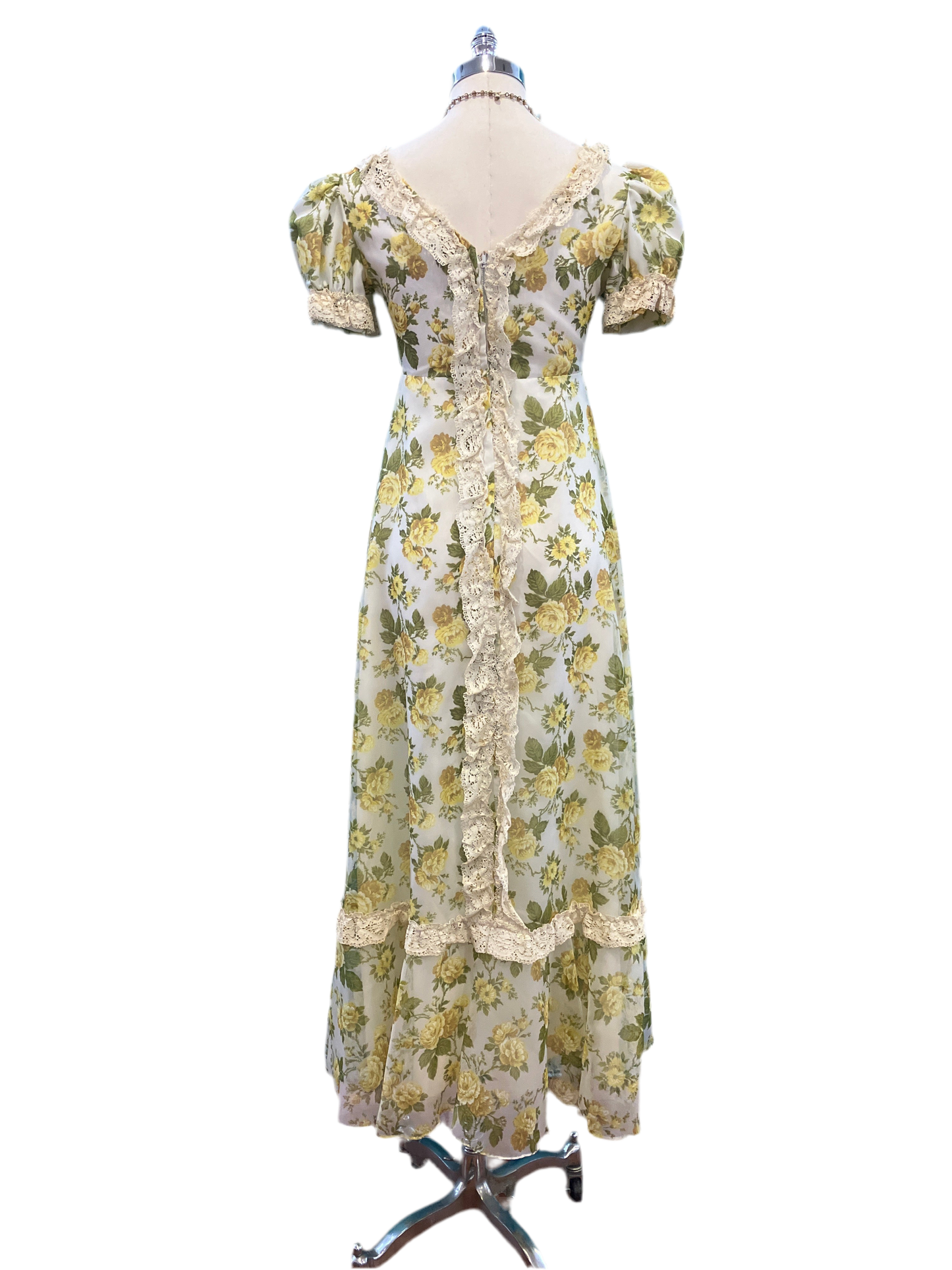 Vintage 1960’s Handmade Yellow Floral Dress