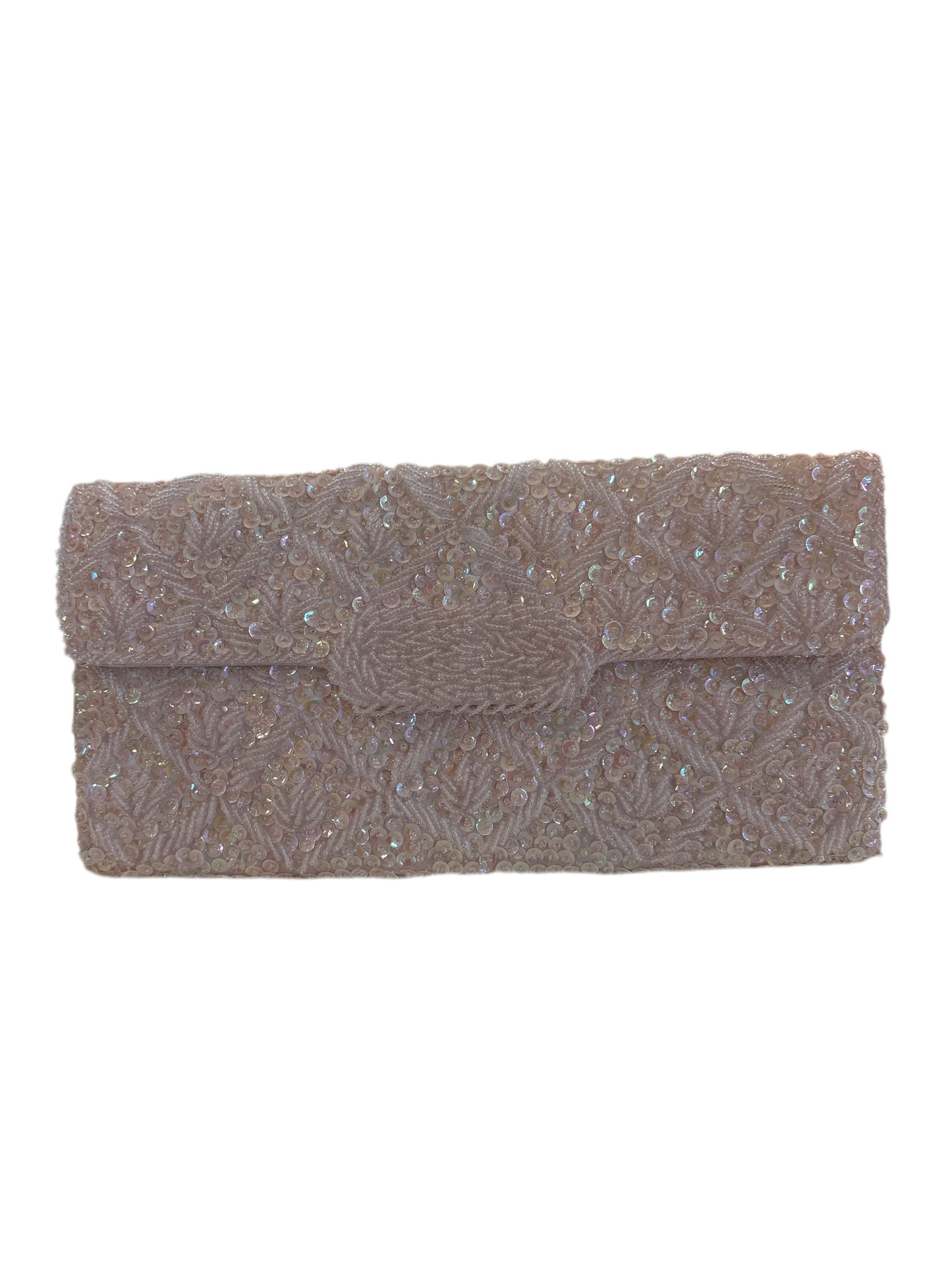 Vintage Walbourg Pink Beaded Sequin Clutch