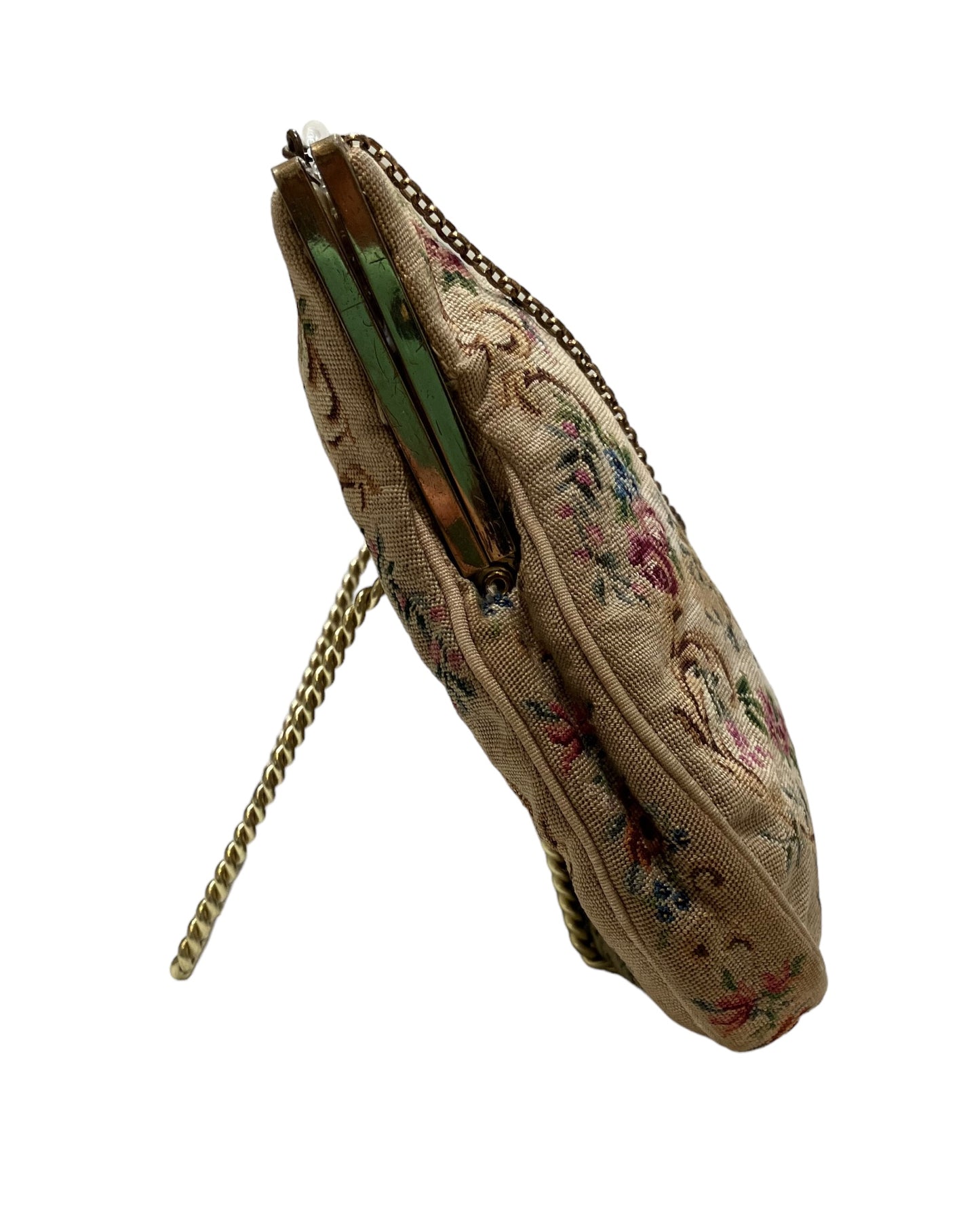 Vintage Beige Petite Needlepoint Bag