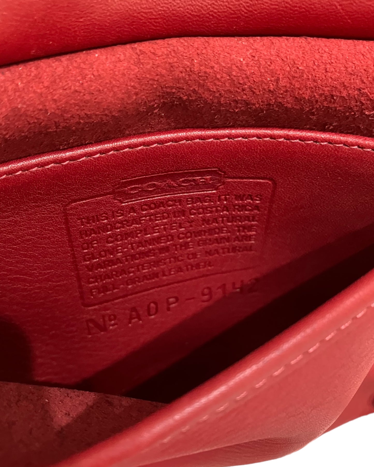 Vintage Red Leather Crossbody Bag