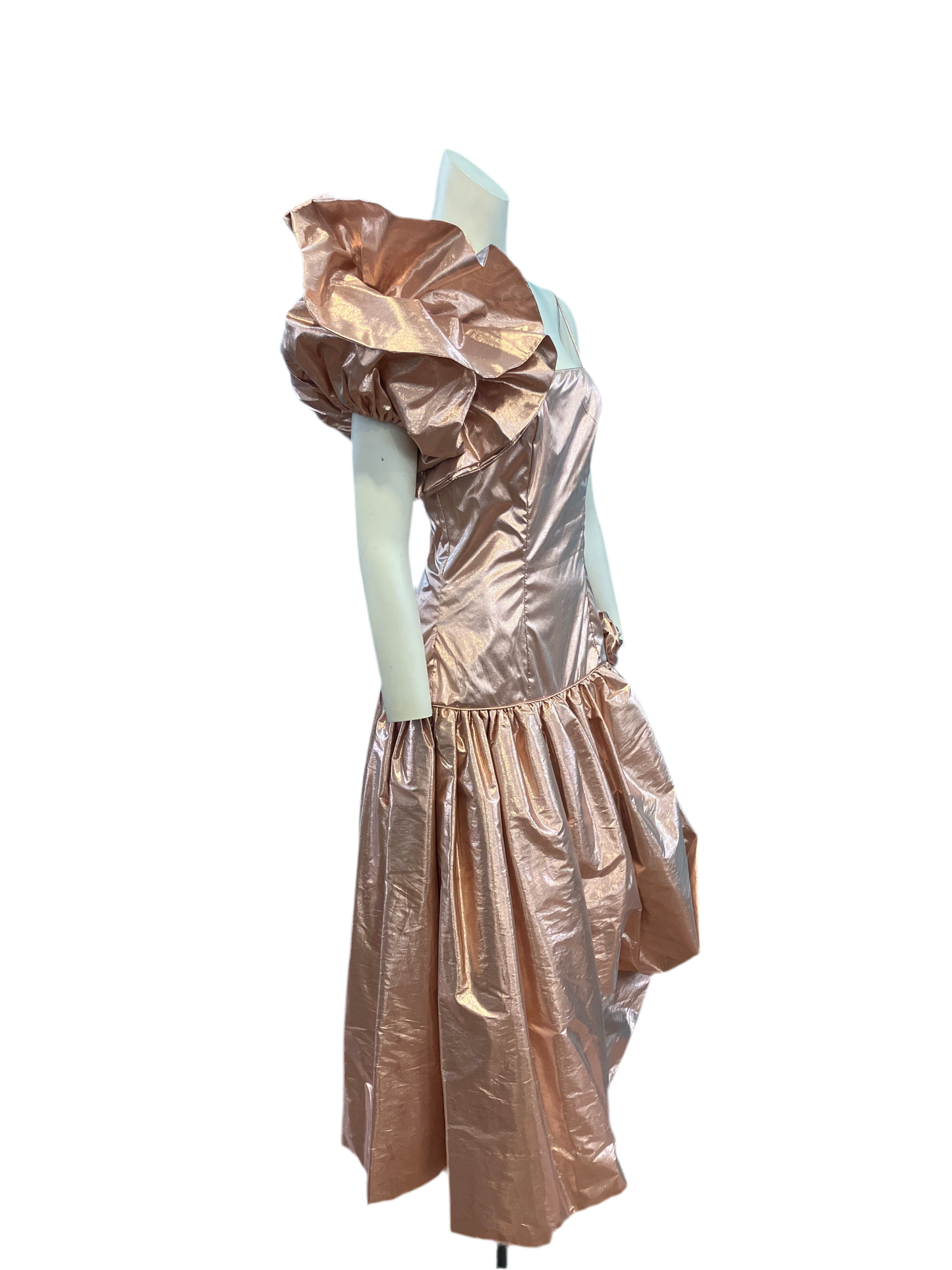 Vintage Handmade 1980s Rose Gold Prom Dress