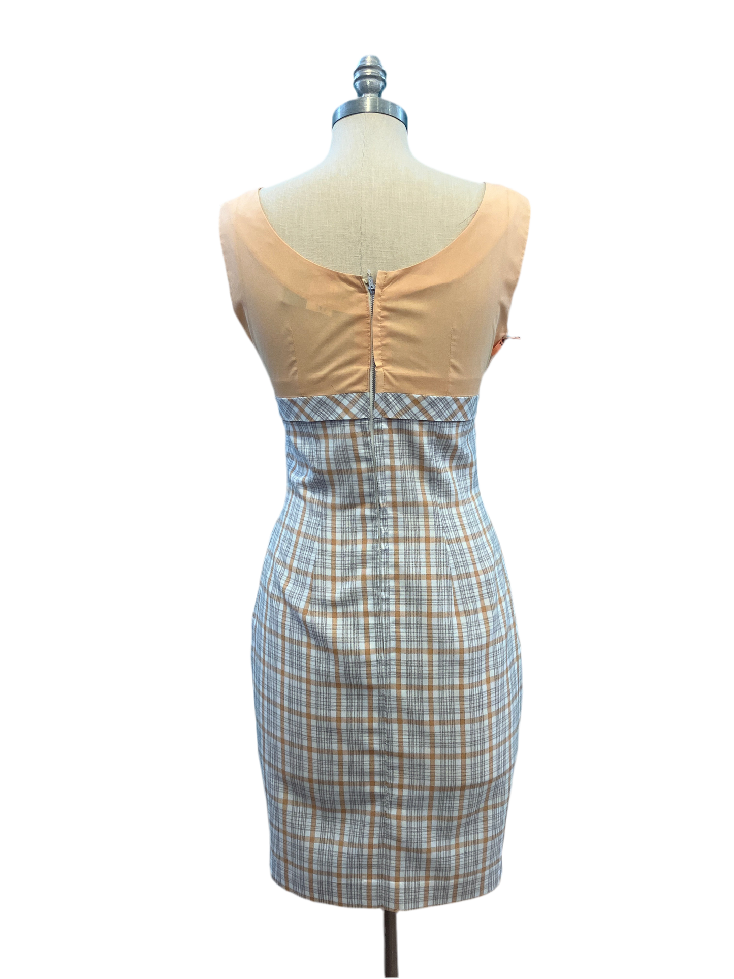 Vintage Handmade 1950’s/1960’s Orange Plaid Mini Dress