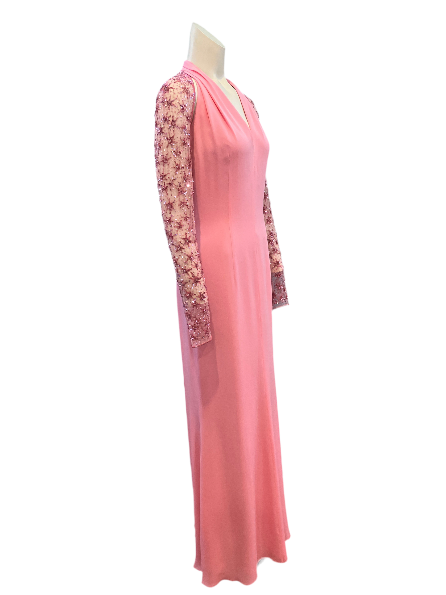 Vintage Designer Escada Couture 2000 Pink Silk Dress