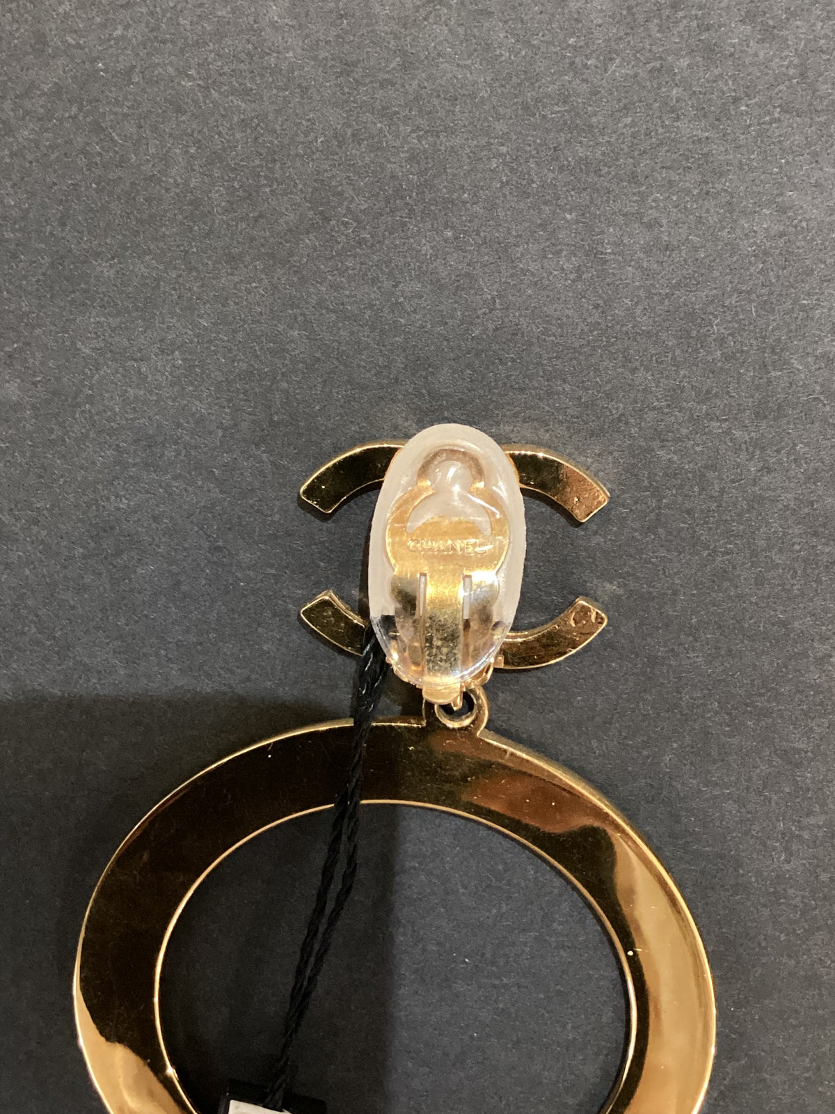 Rare Vintage CHANEL CC Earrings 18k Gold Plated Autumn 1994 Collection Clip On Earrings With Original Box and Tags Made in France Comfort Backing Added