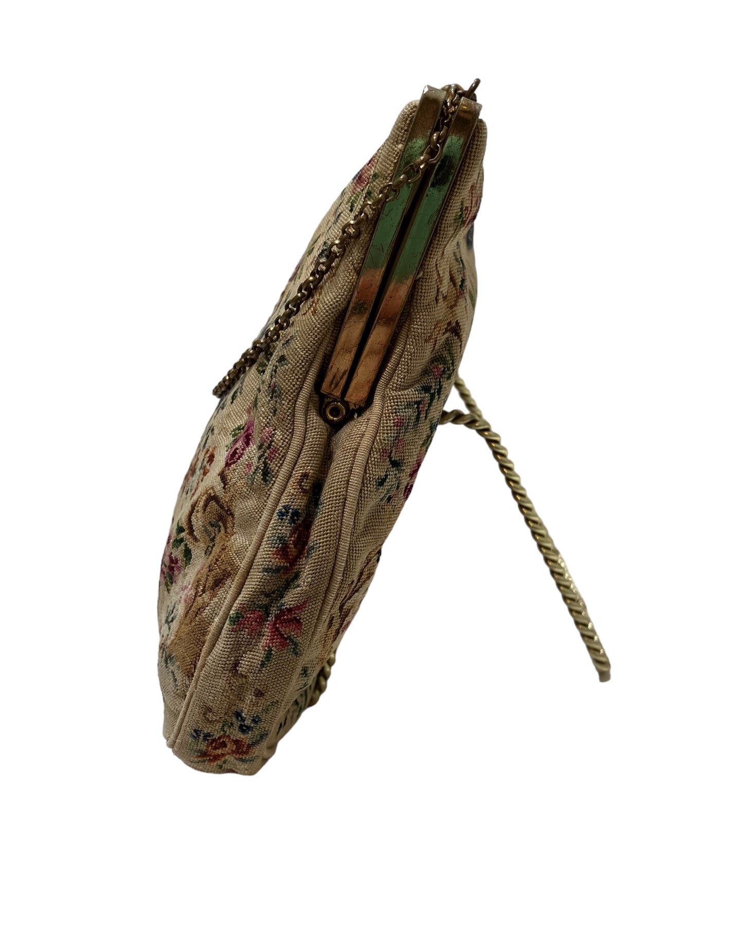 Vintage Beige Petite Needlepoint Bag