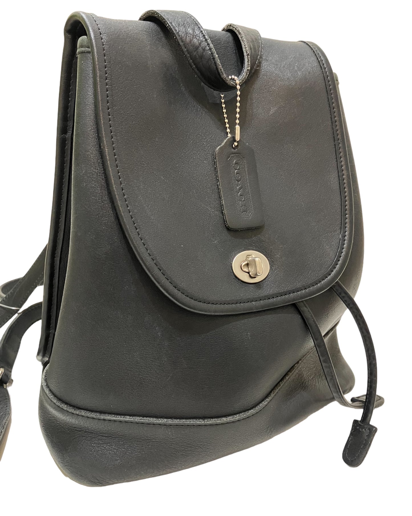 Vintage Coach Black Leather Backpack
