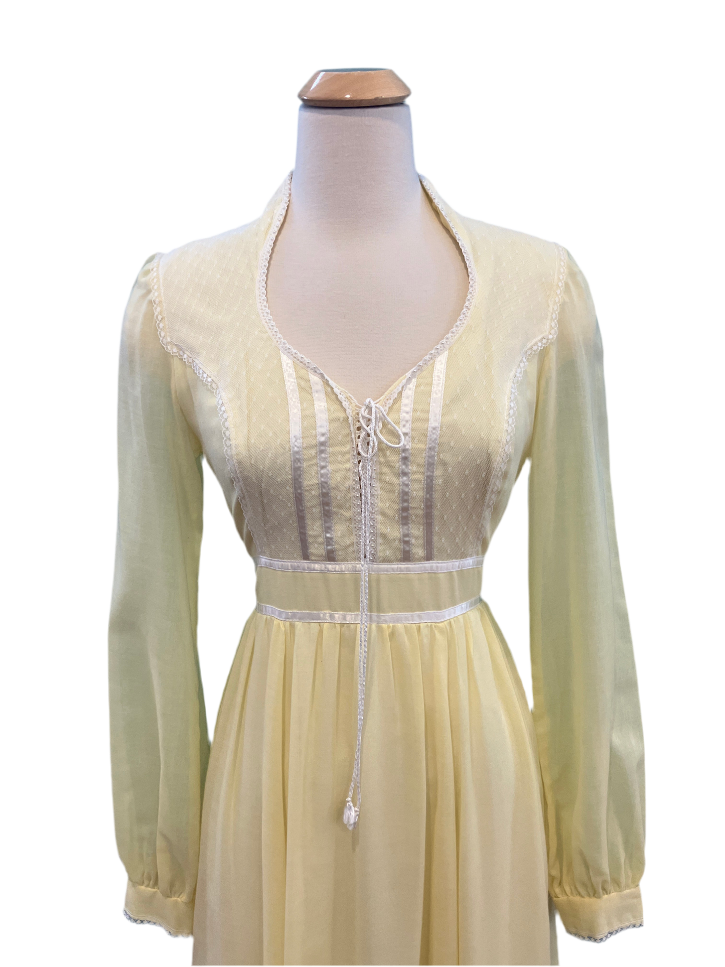 Vintage Gunne Sax Romantic Renaissance Bridal Collection Yellow Maxi Dress Size 11