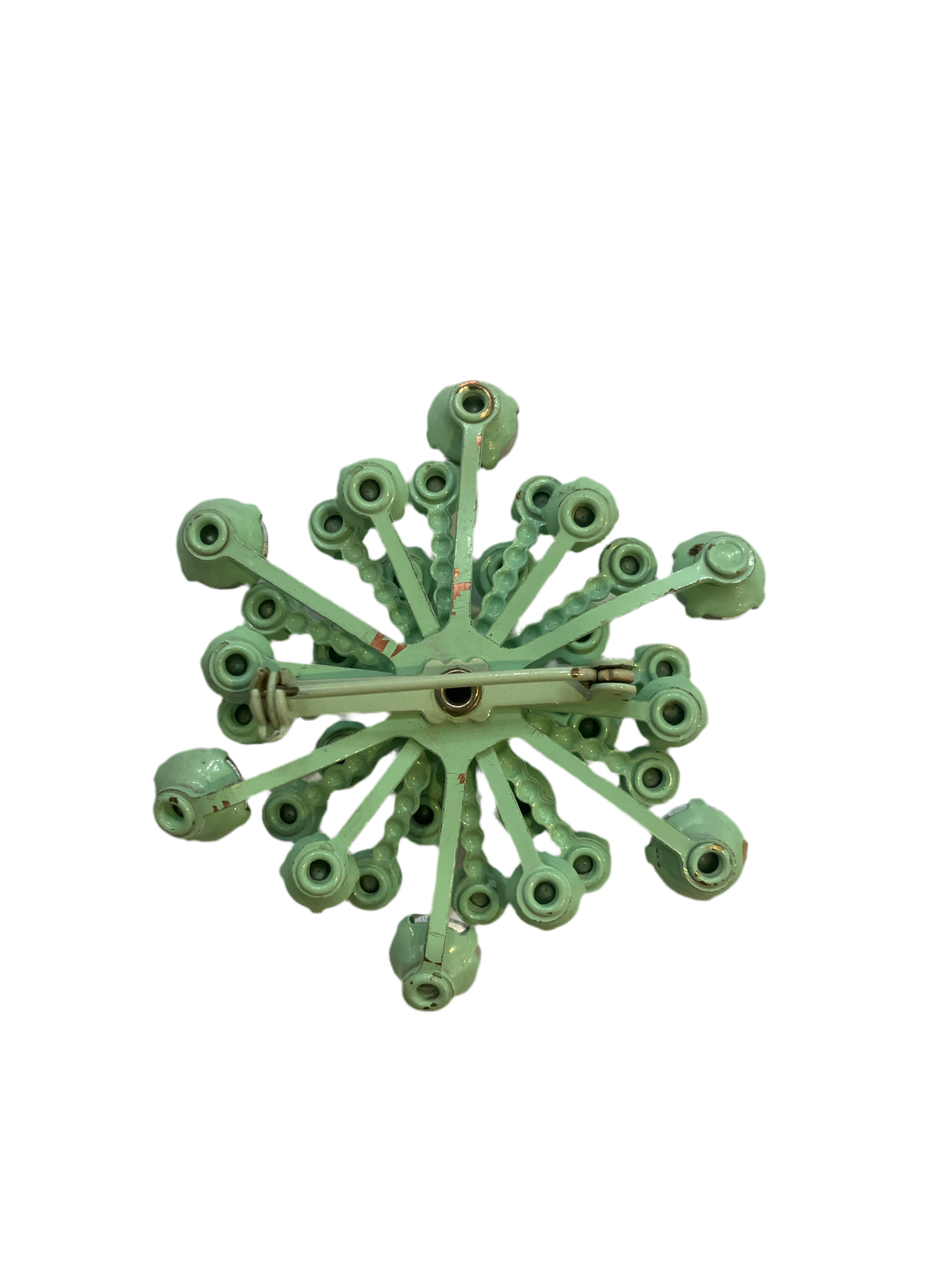 Vintage Seafoam Rhinestone Pin Broach