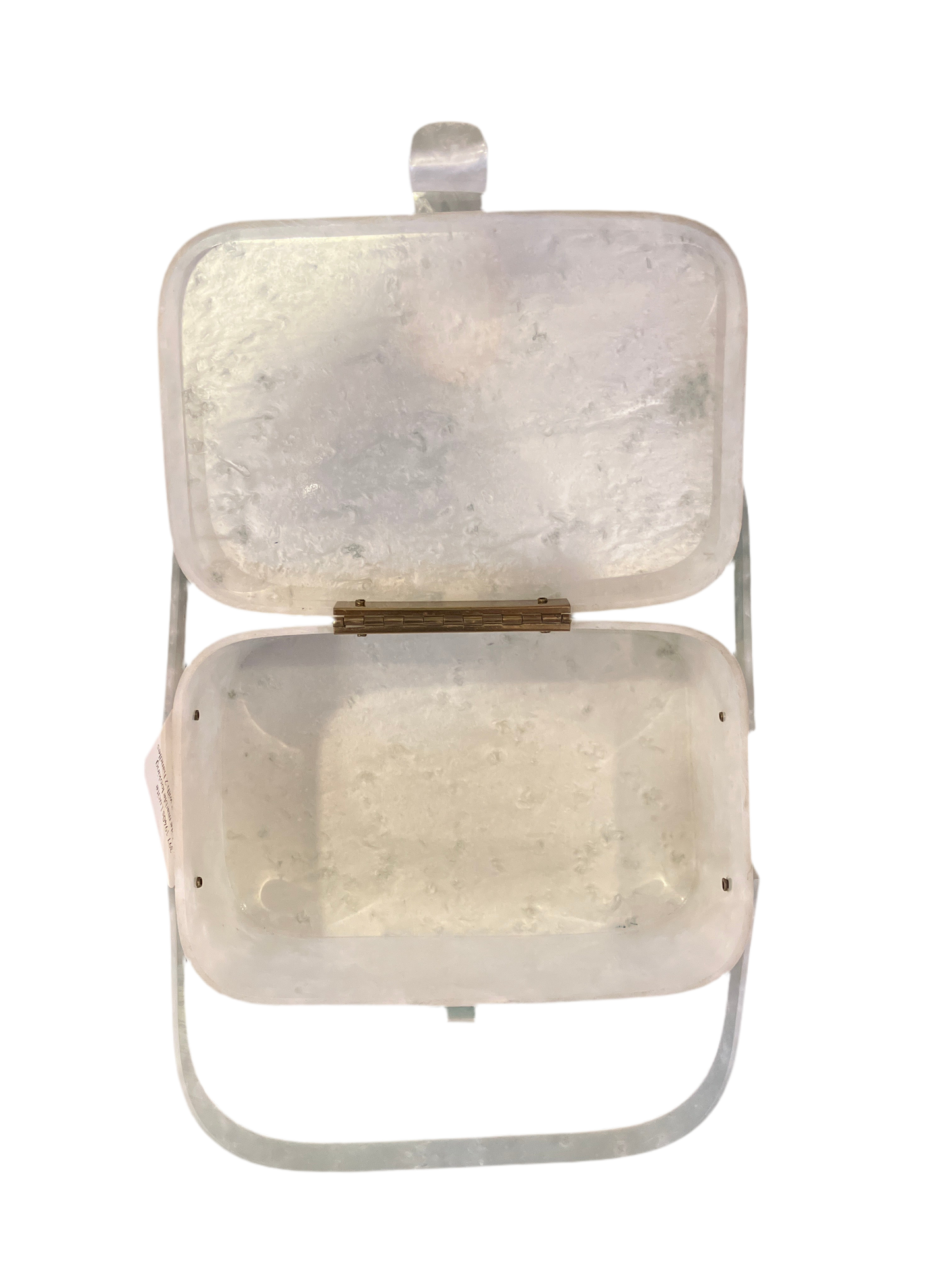 1940s Lucite Box Bag w/ Marbled Sheen
