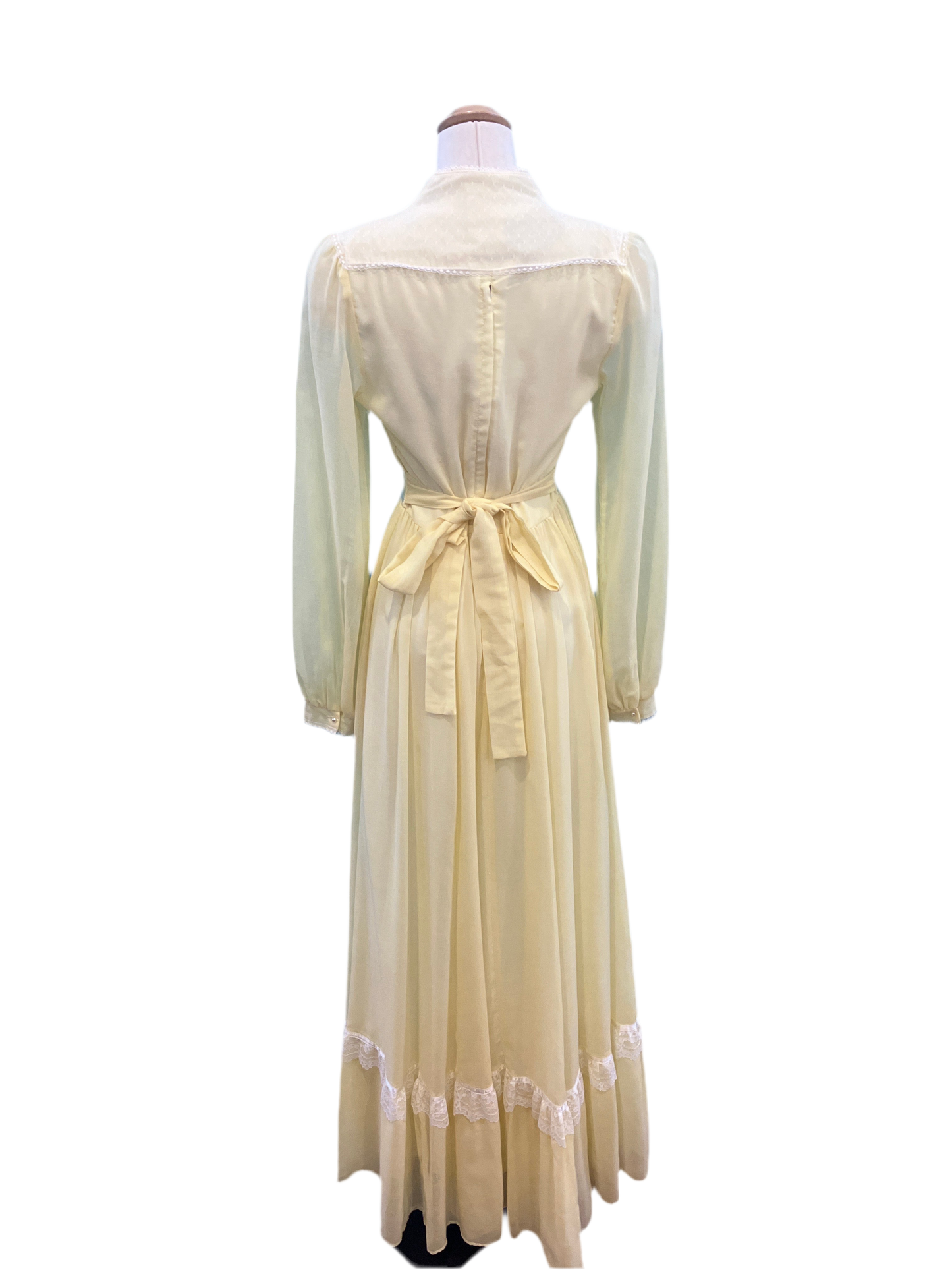 Vintage Gunne Sax Romantic Renaissance Bridal Collection Yellow Maxi Dress Size 11