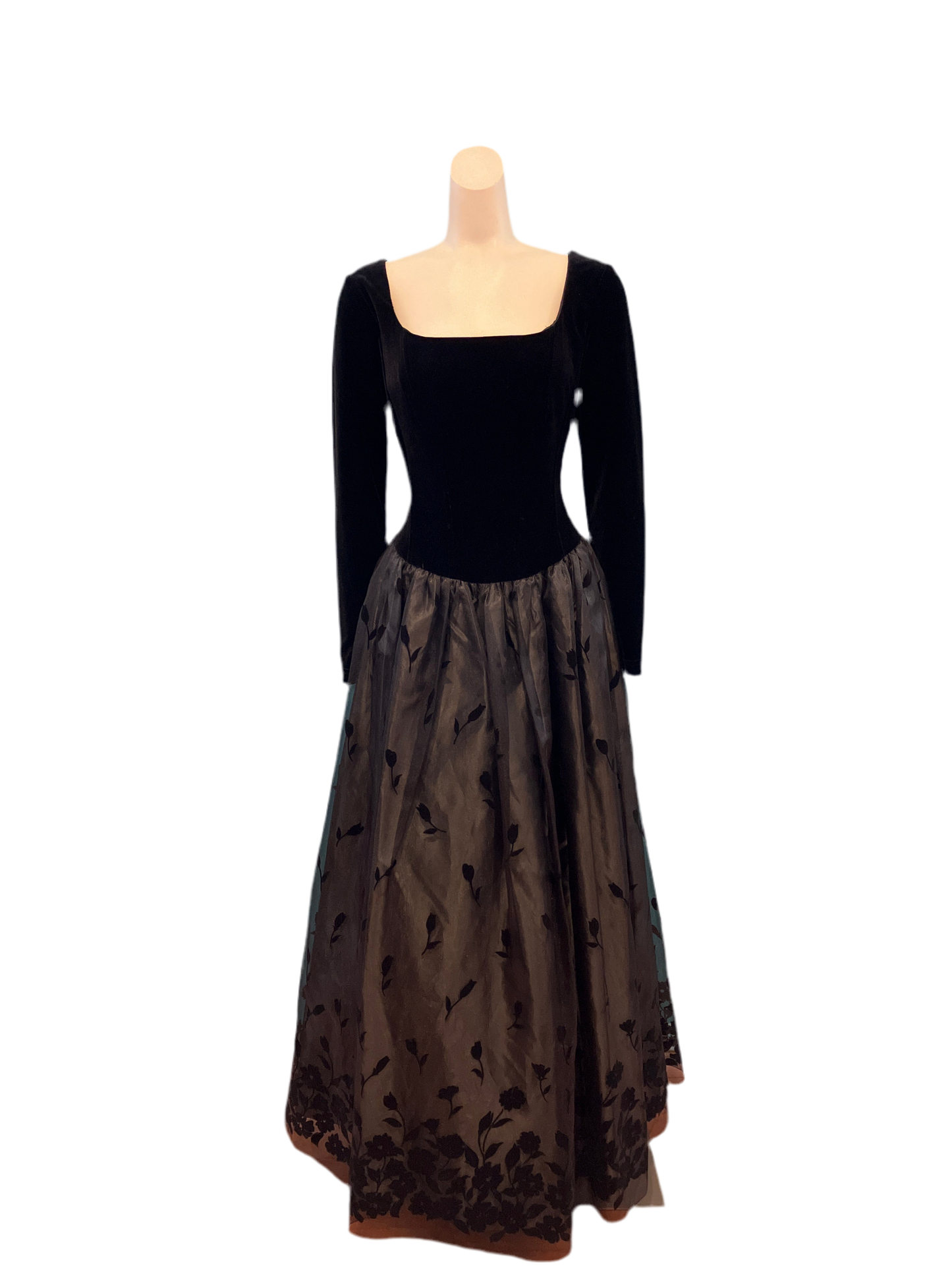 Vintage Scott McClintock Black Velvet/Organza Ballgown