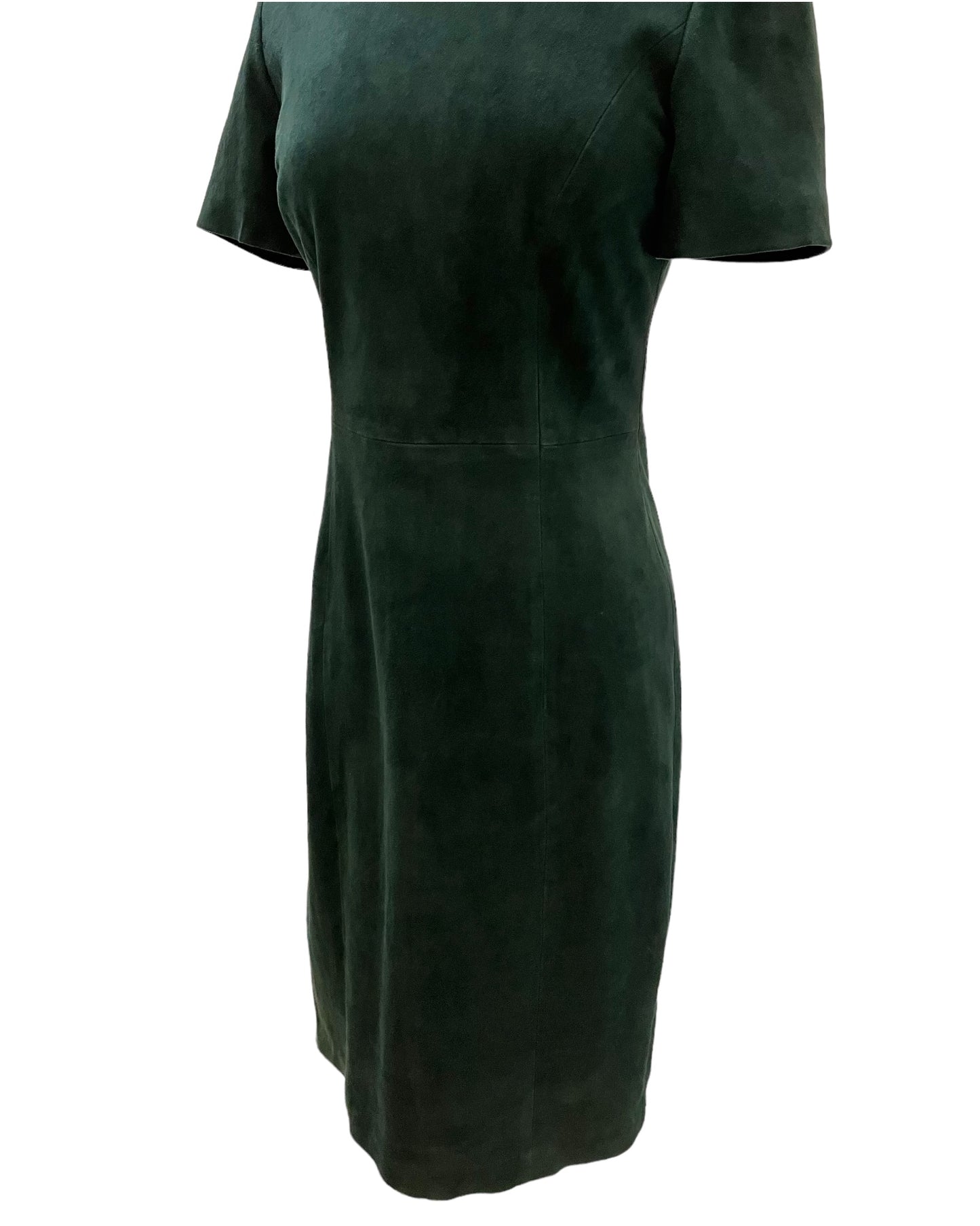 NWT Designer Ellie Tahari Green Suede Dress Vintage Style