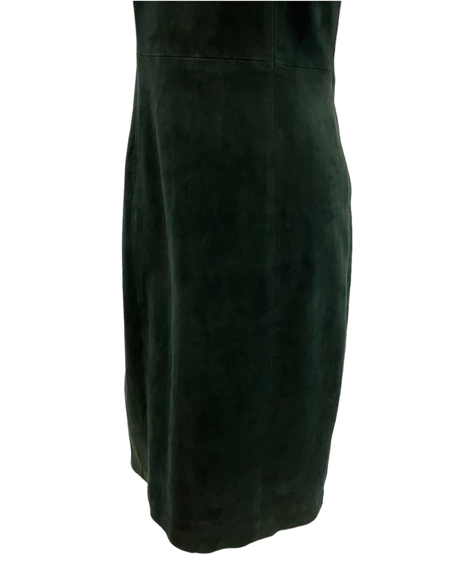 NWT Designer Ellie Tahari Green Suede Dress Vintage Style