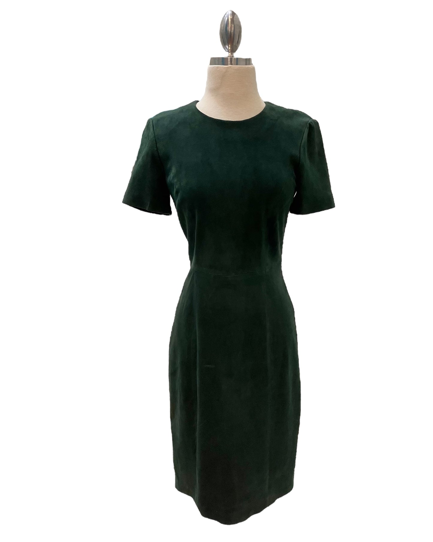 NWT Designer Ellie Tahari Green Suede Dress Vintage Style