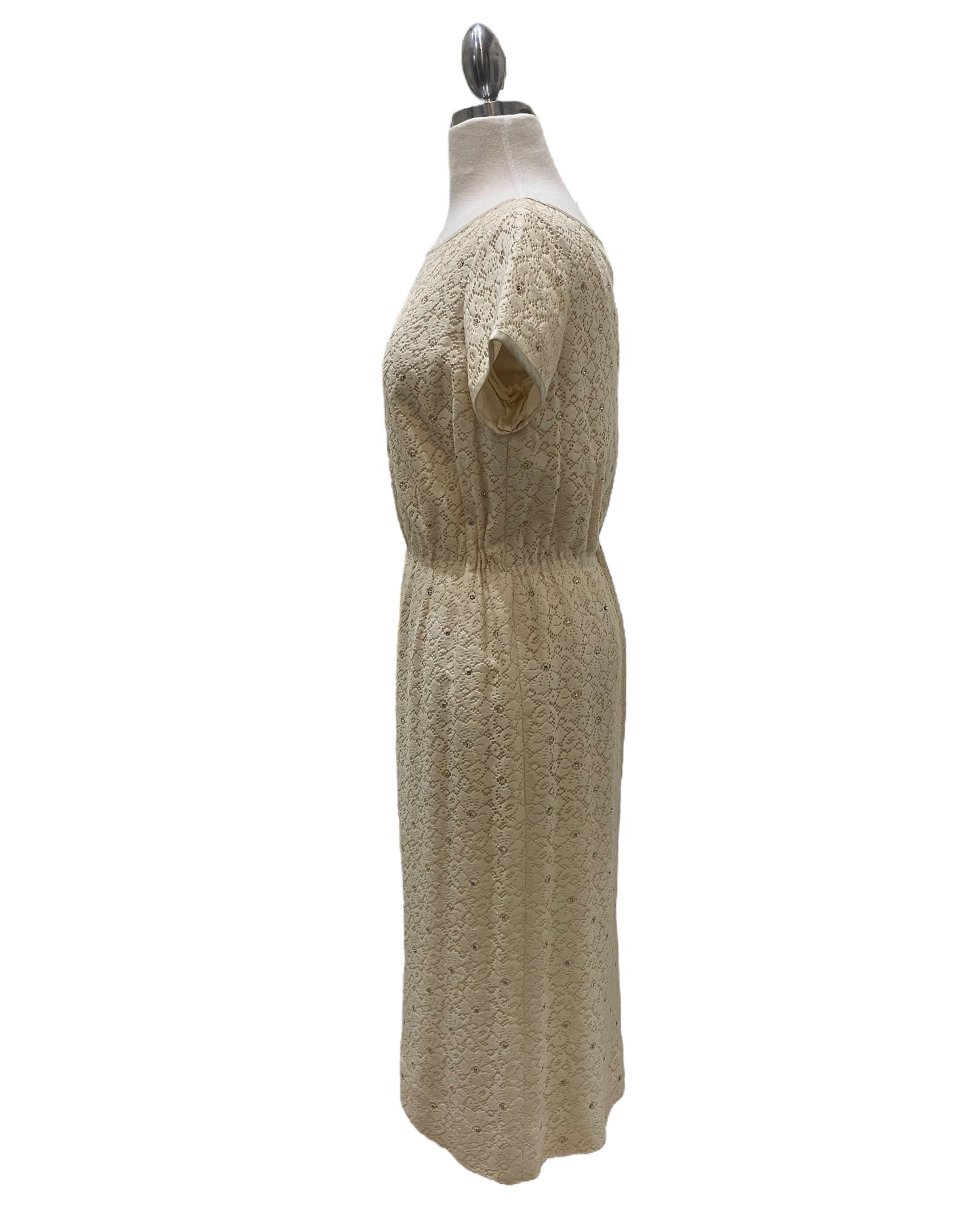 Vintage 1960s “Miss Jane” Rhinestone & Lace Dress