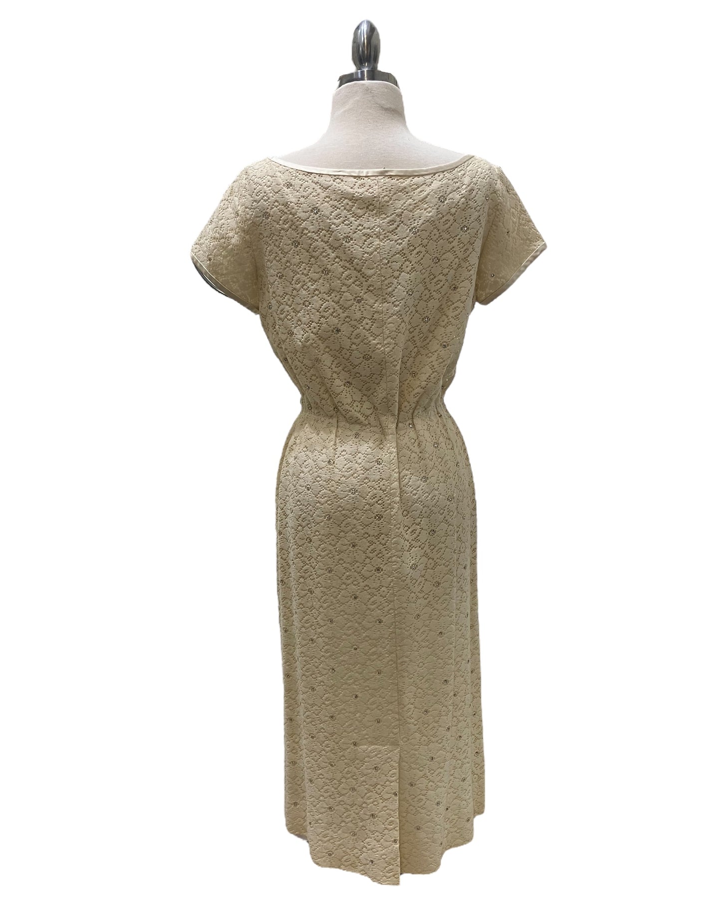Vintage 1960s “Miss Jane” Rhinestone & Lace Dress
