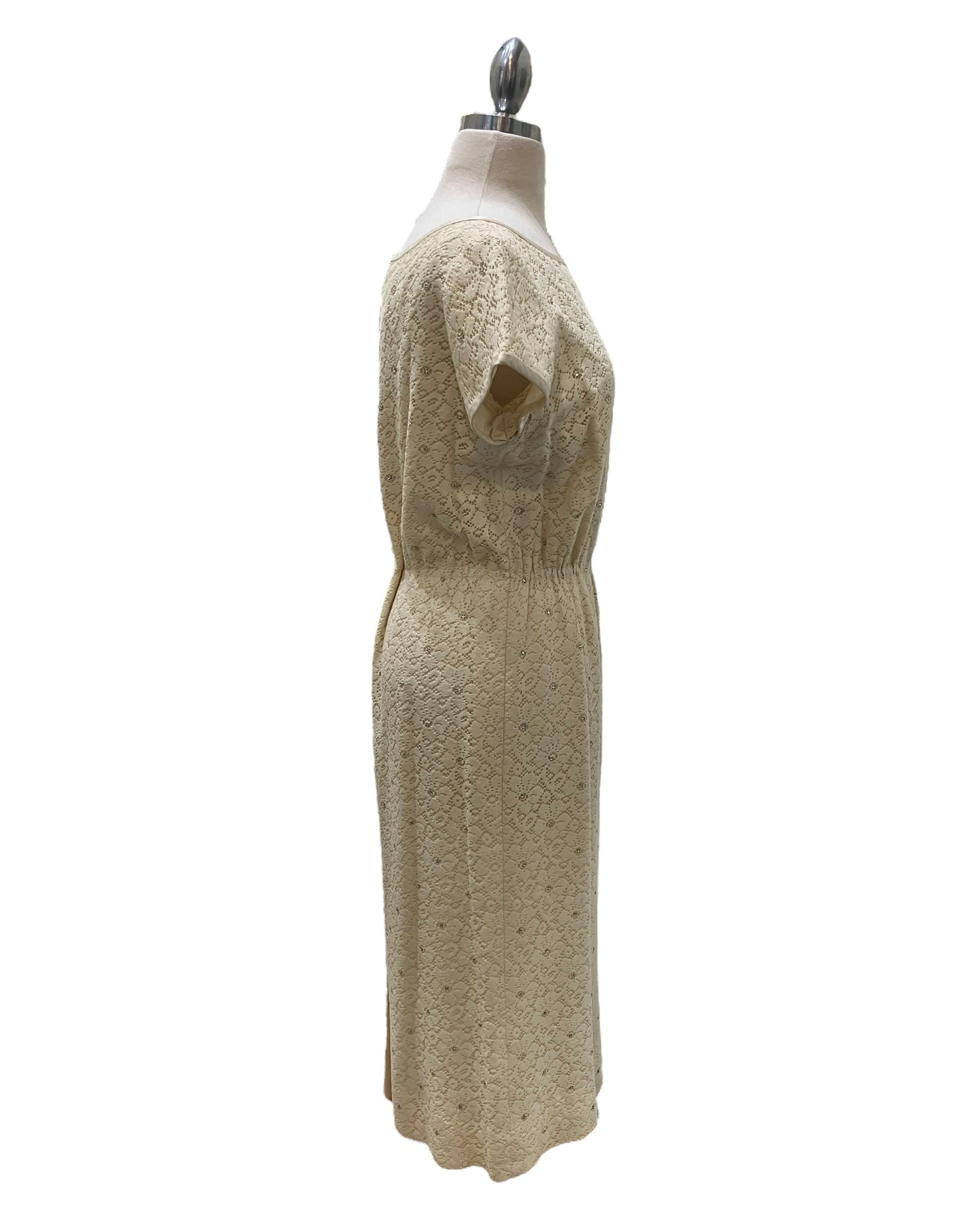 Vintage 1960s “Miss Jane” Rhinestone & Lace Dress