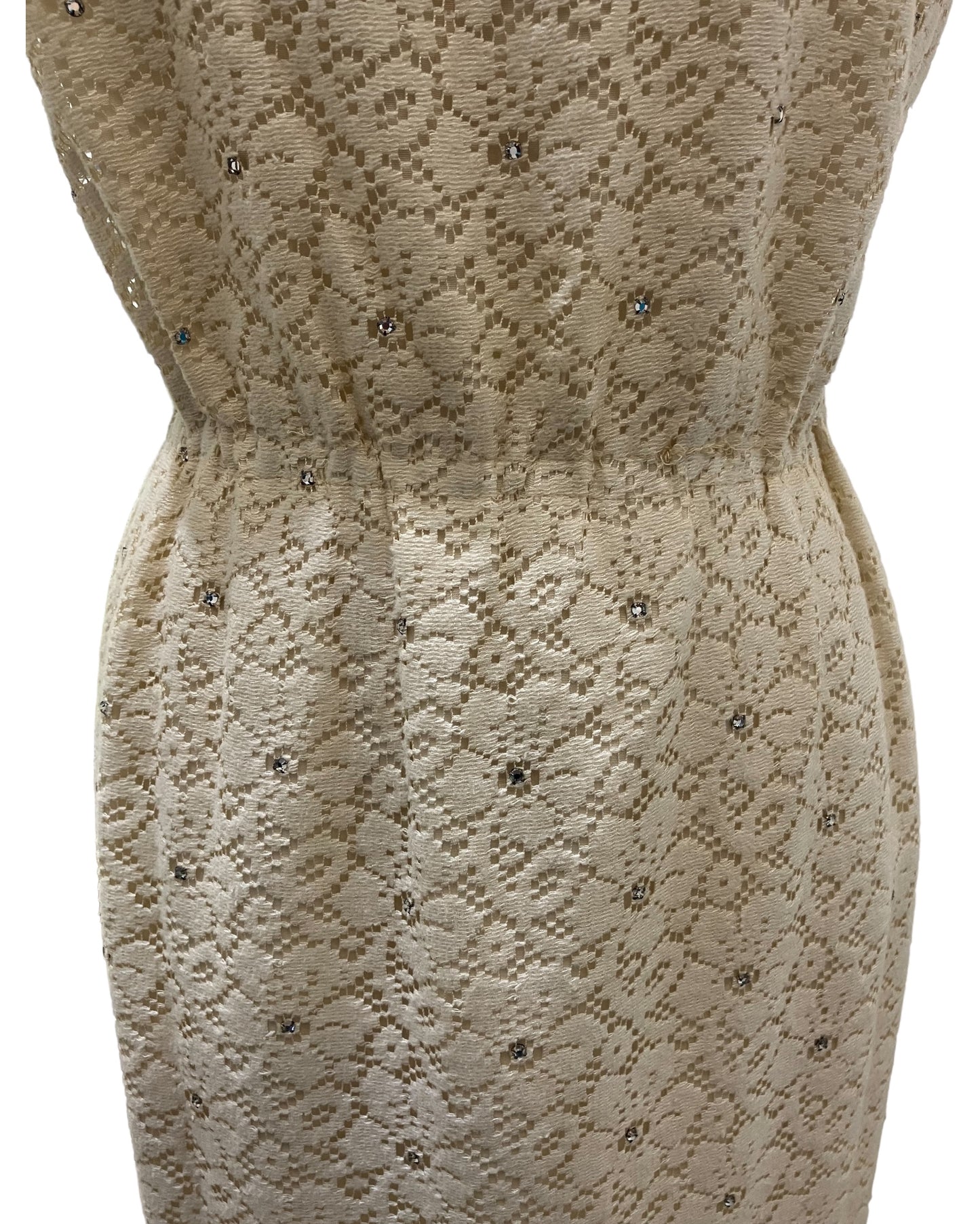 Vintage 1960s “Miss Jane” Rhinestone & Lace Dress
