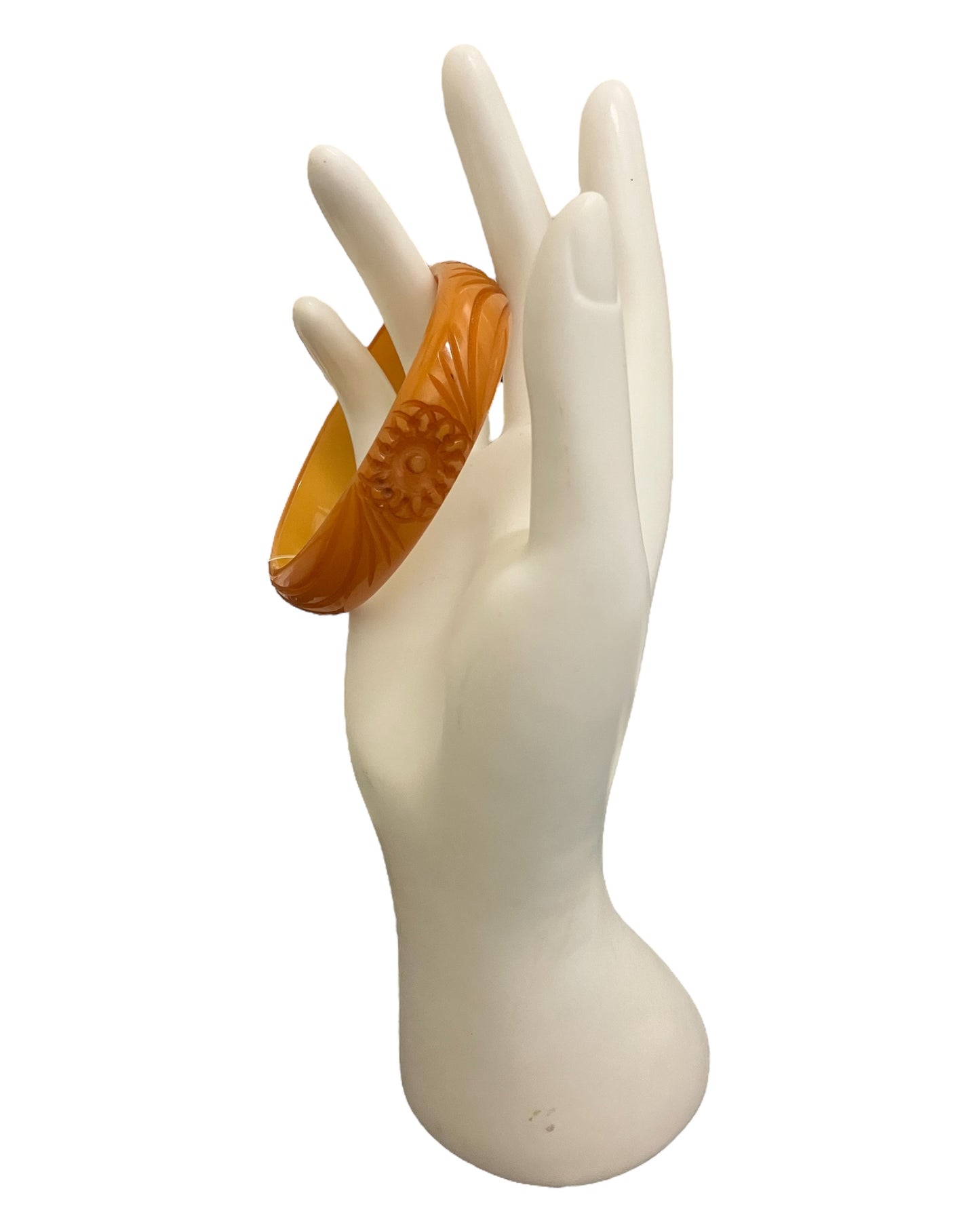 Bakelite Carved Caramel Color Bangle