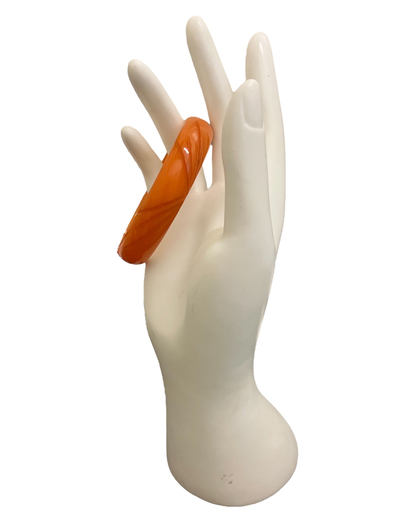 Bakelite Carved Orange Color Bangle