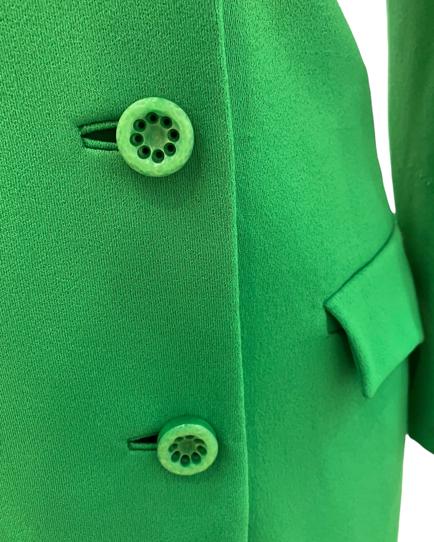 1960s Mod Handmade Long Green Coat